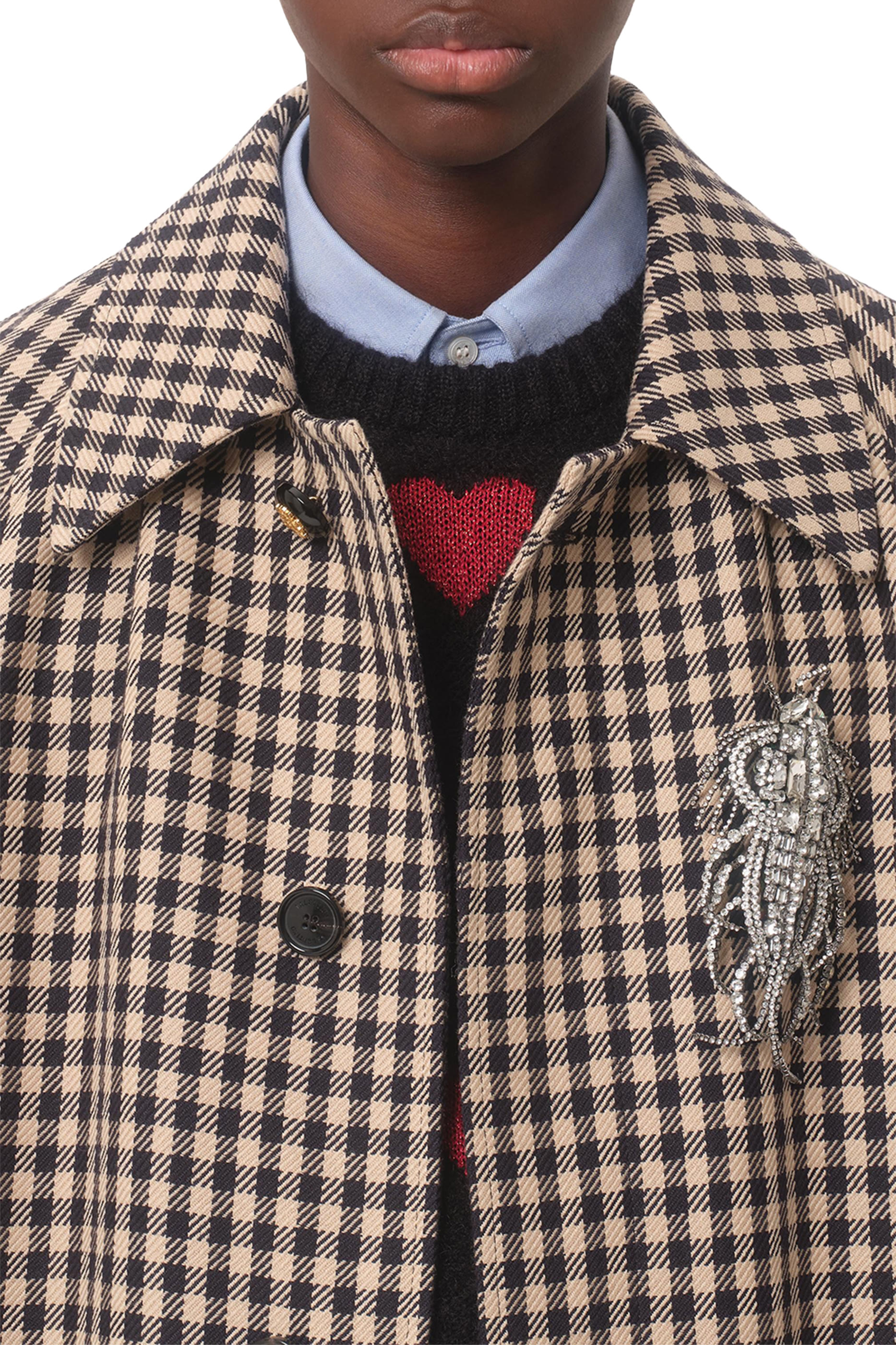  Mohair Wool & Lurex Sweater with Heart Jacquard Pattern