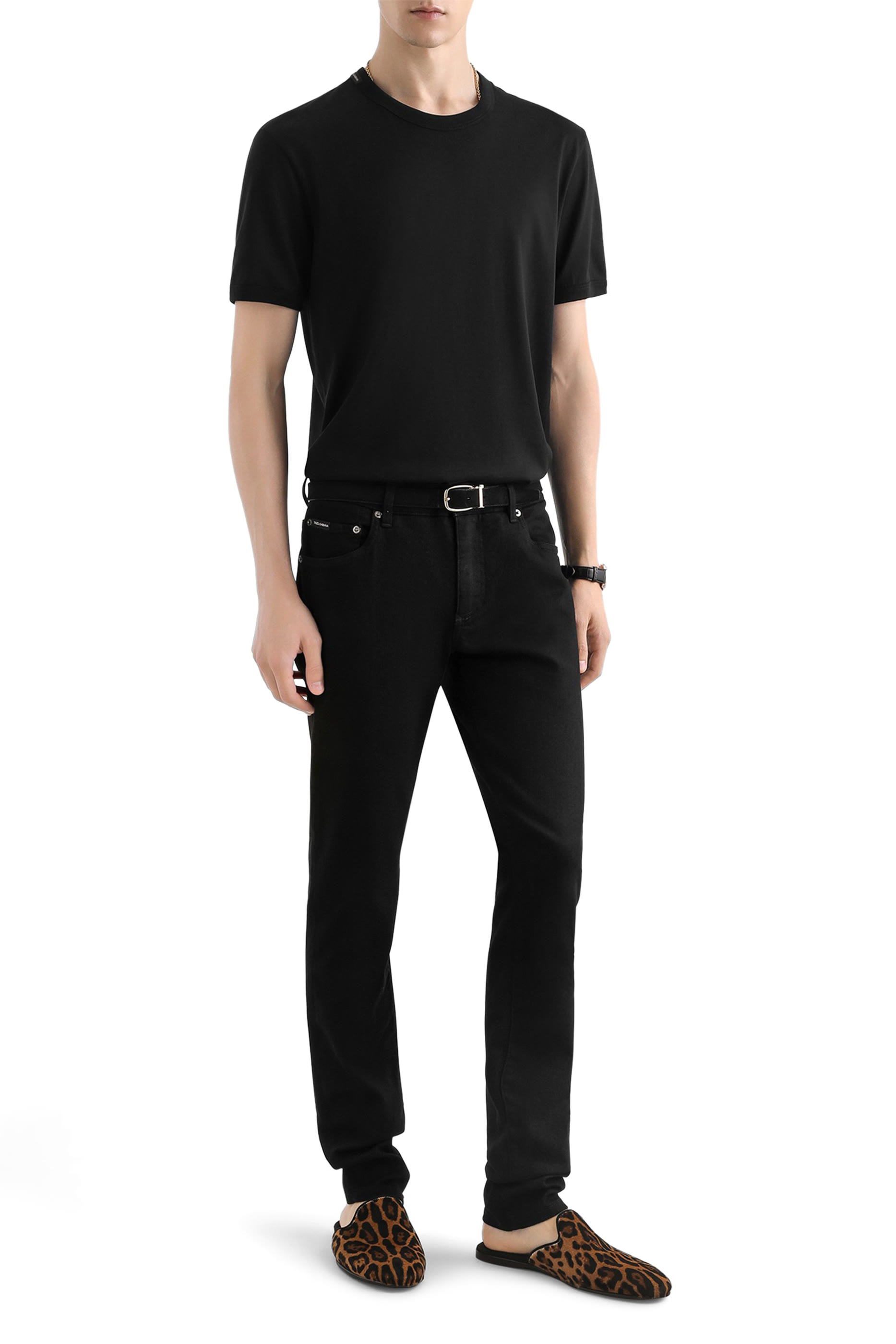 بنطال جينز بقصة ضيقة مطاطي