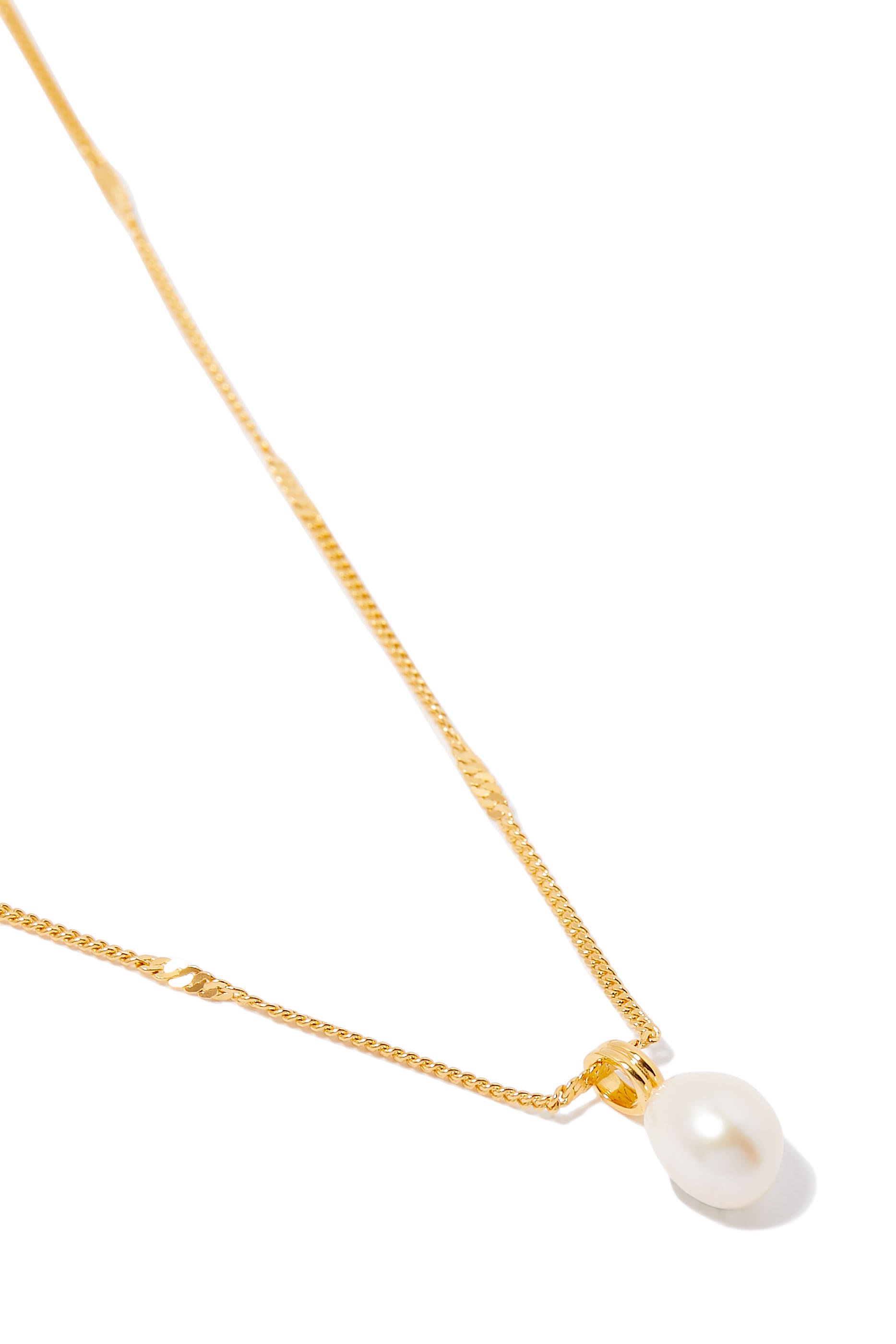 قلادة بسلسلة ملفوفة ولؤلؤ باروكي