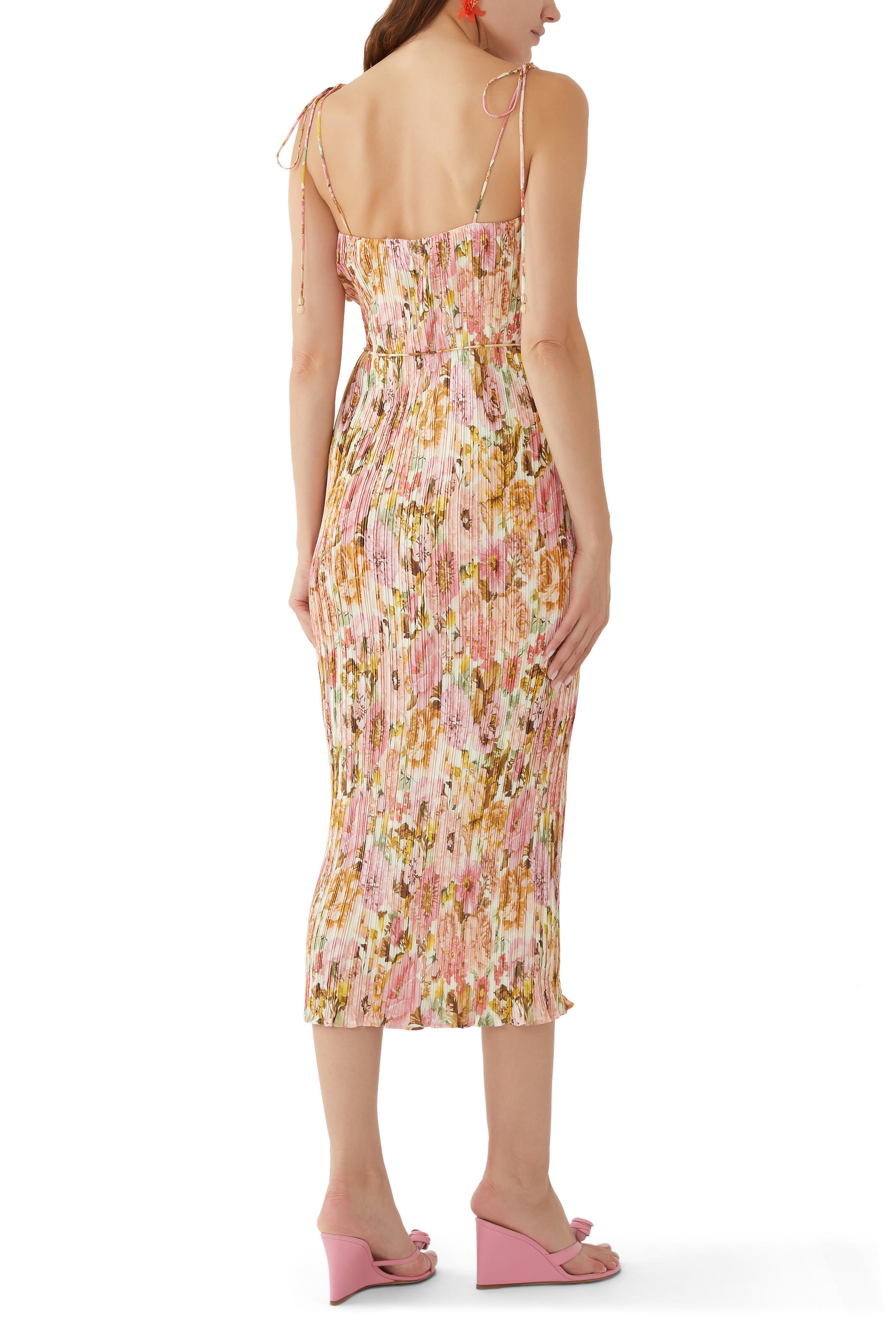 فستان جولدن سهل الإرتداء بطيات