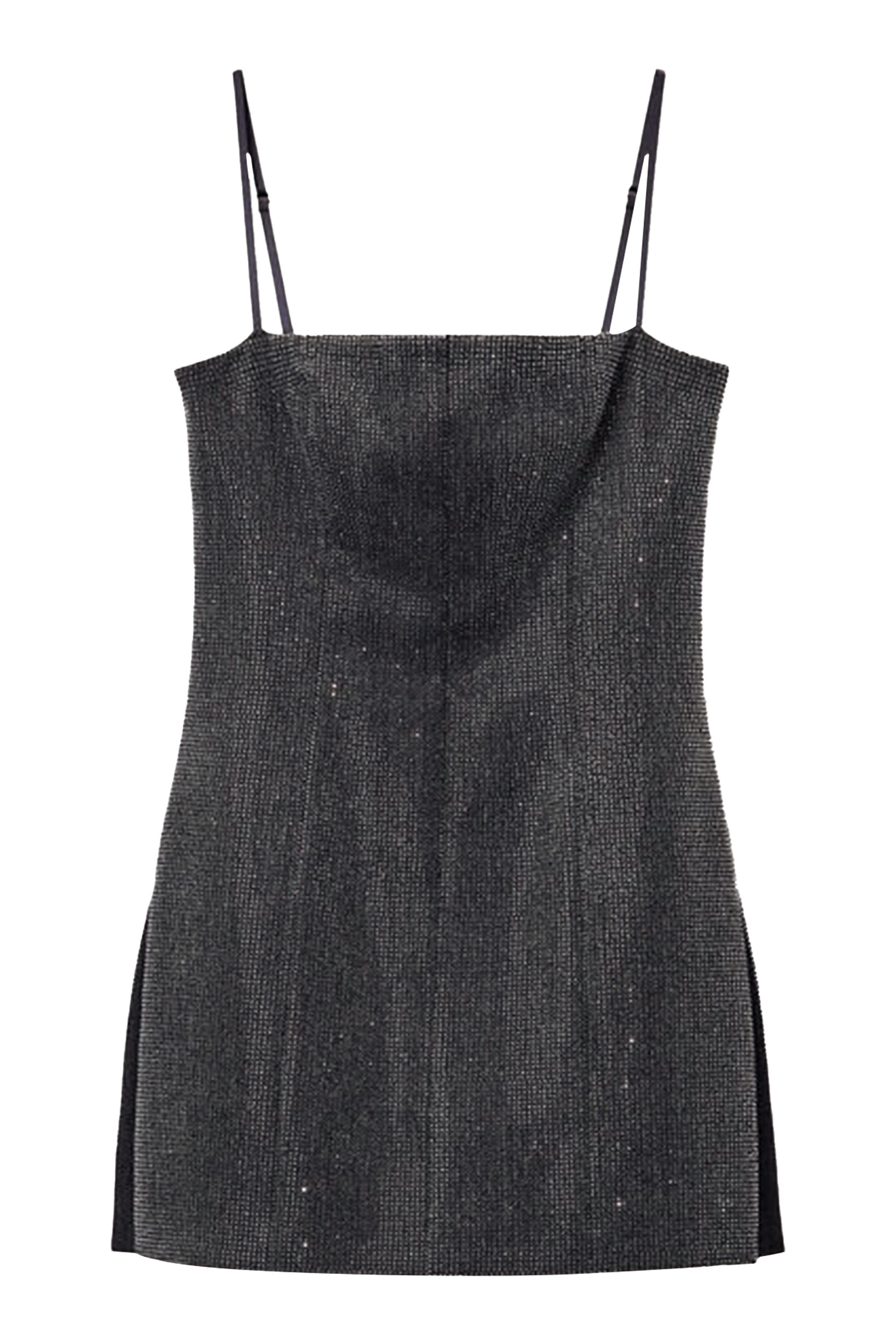 فستان قصير بياقة مربعة