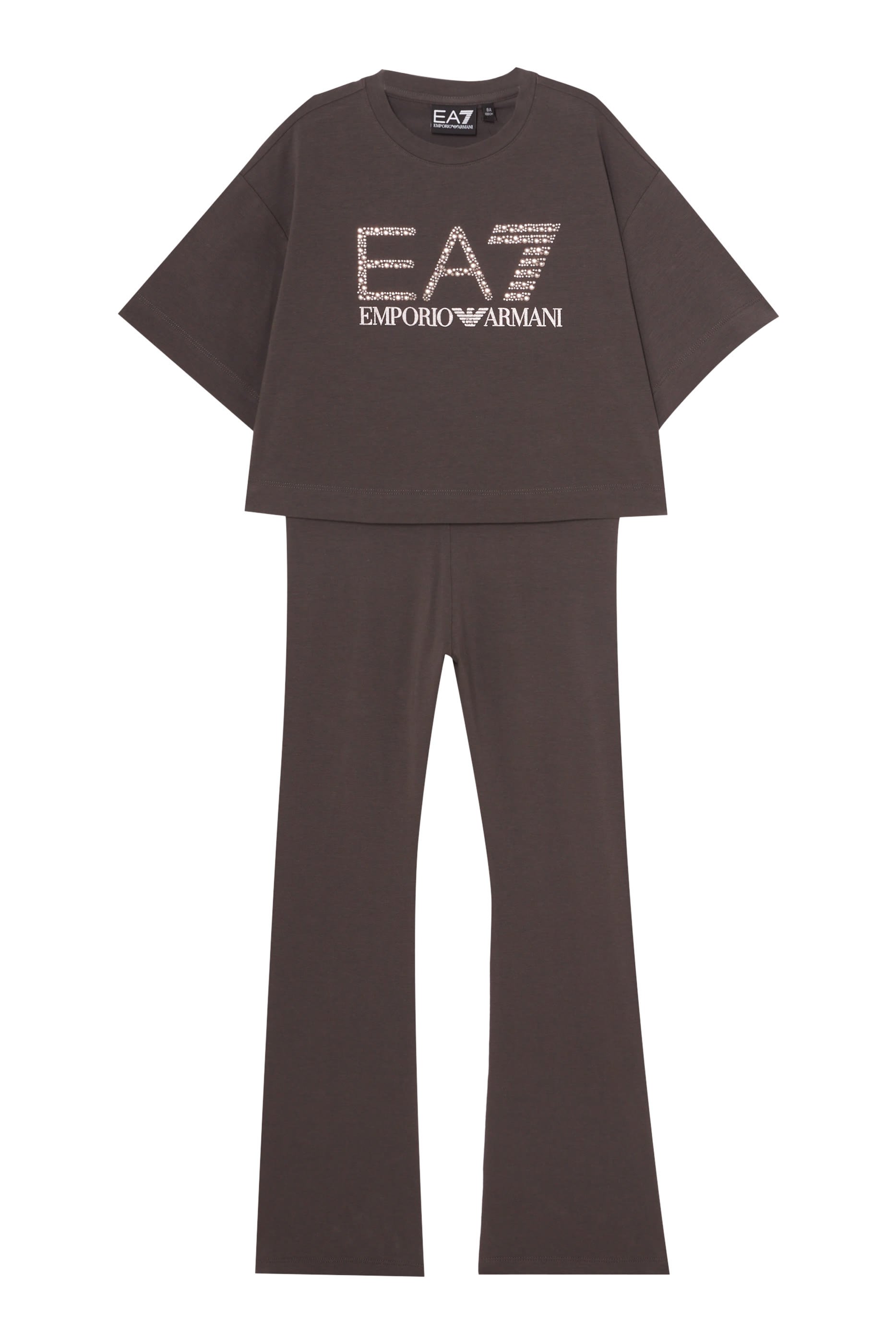 تيشيرت بنقشة شعار الماركة قطن للأطفال