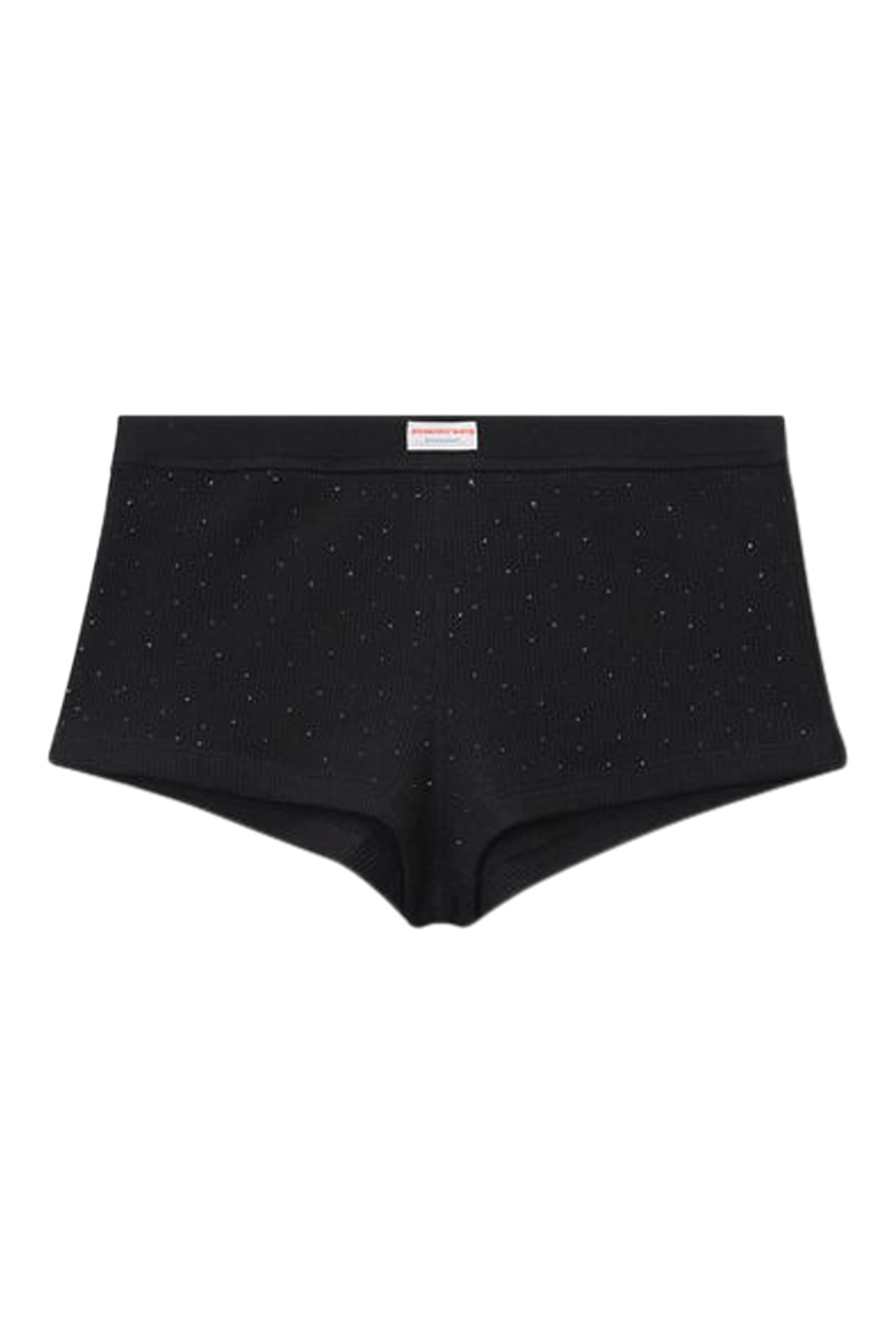 شورت مرصع بكريستال مثبت حراريا نسيج متشابك