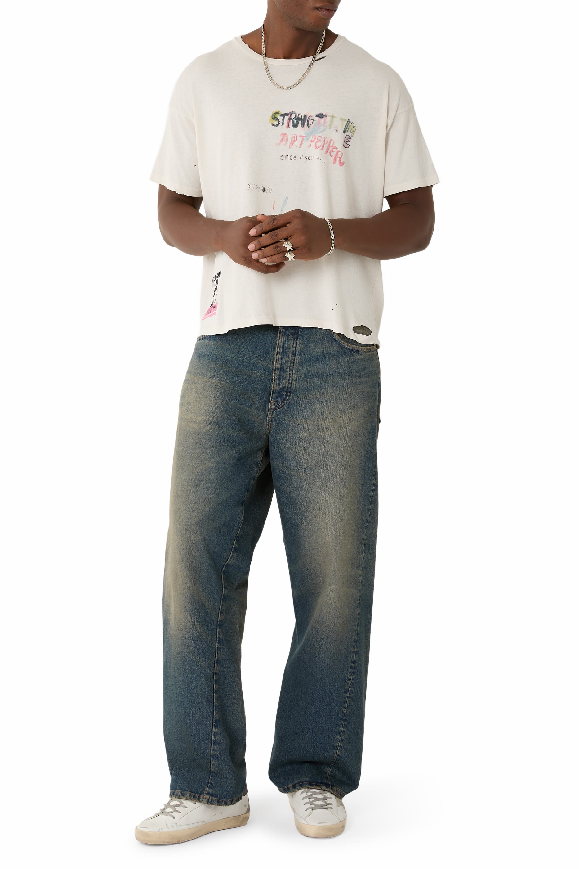 تيشيرت بنقشة سترايت تايم