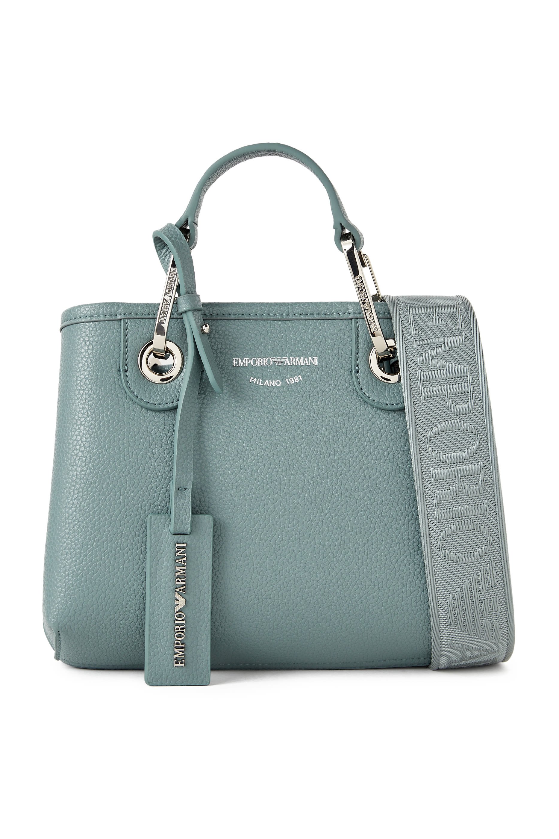 حقيبة يد صغيرة بنقشة شعار الماركة