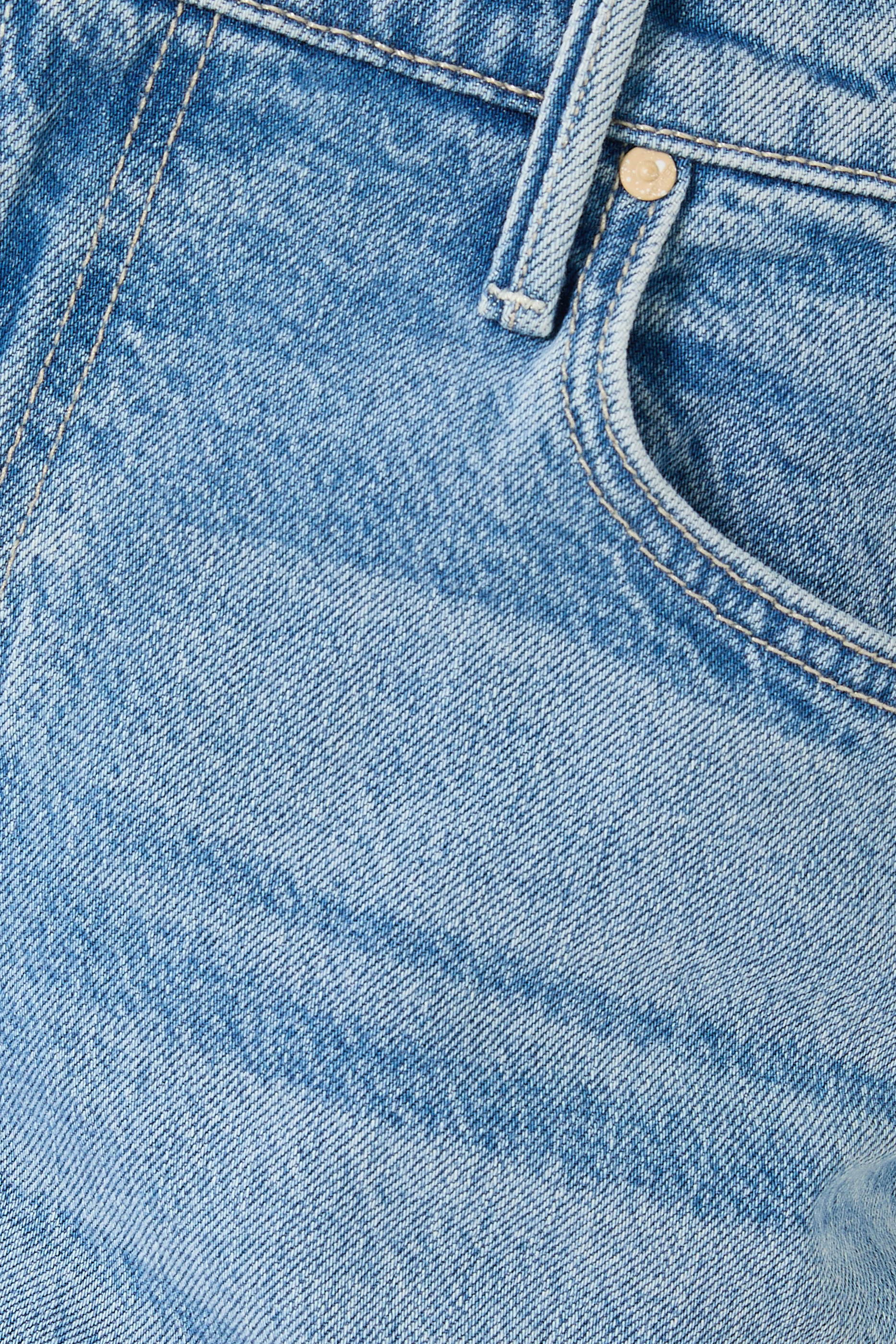 بنطال جينز مافن بطول الكاحل بخصر متوسط الارتفاع