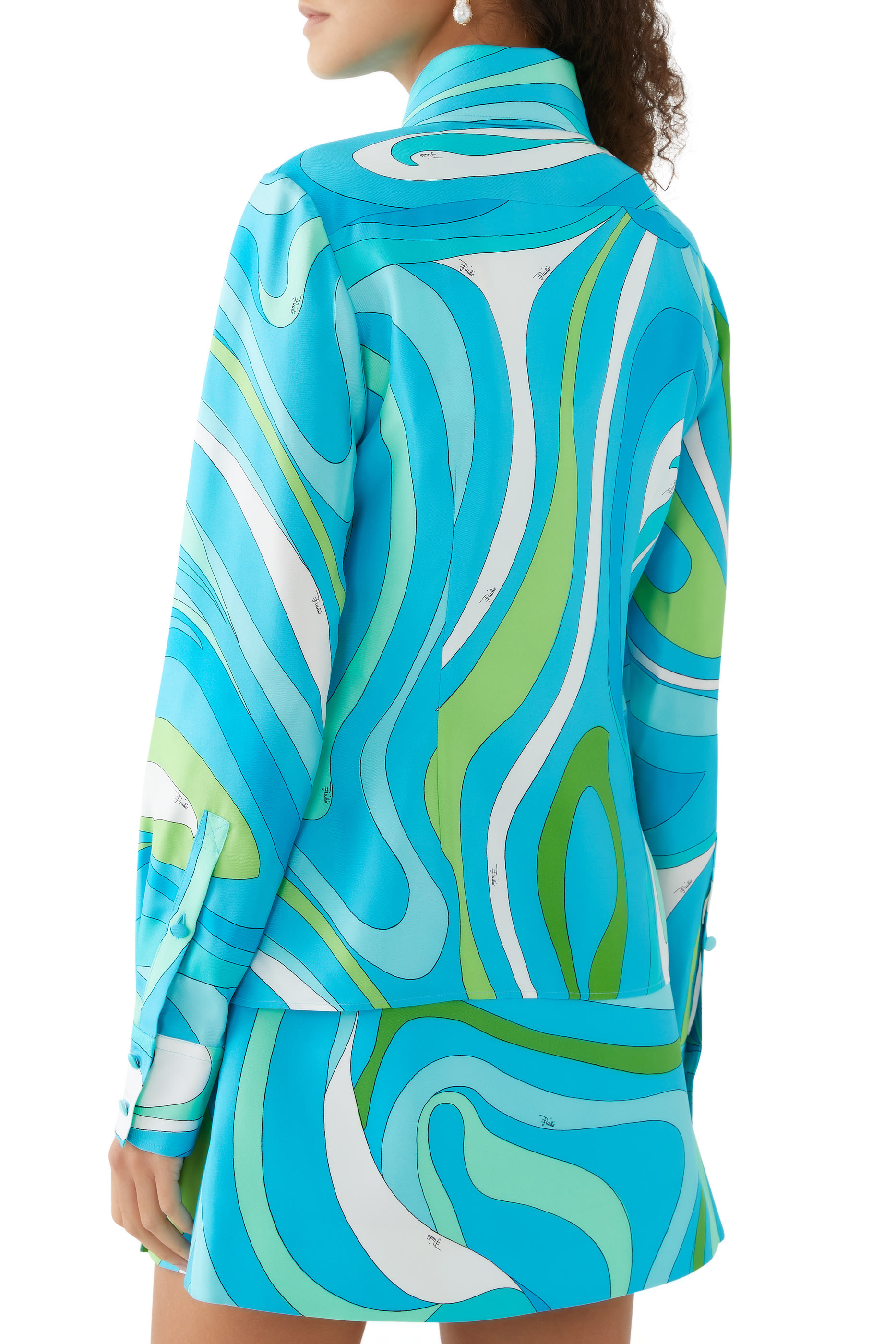 قميص بنقشة مارمو حرير