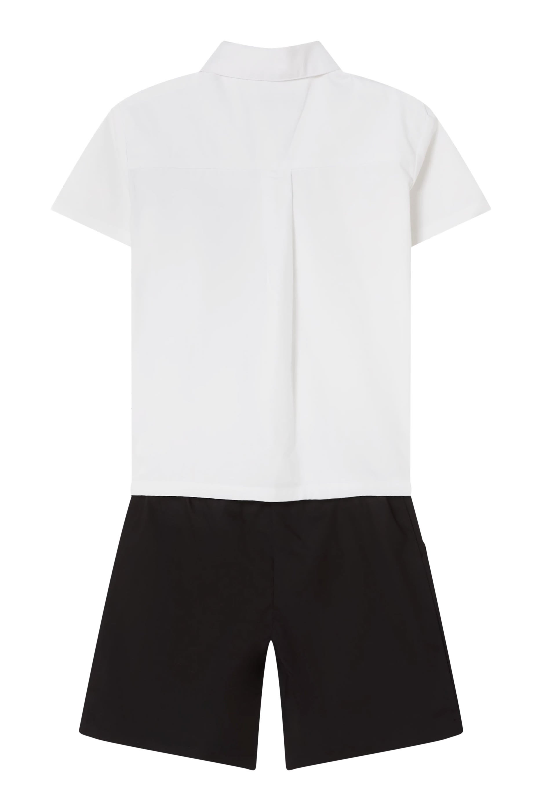 طقم شورت وتيشيرت بشعار الماركة للأطفال