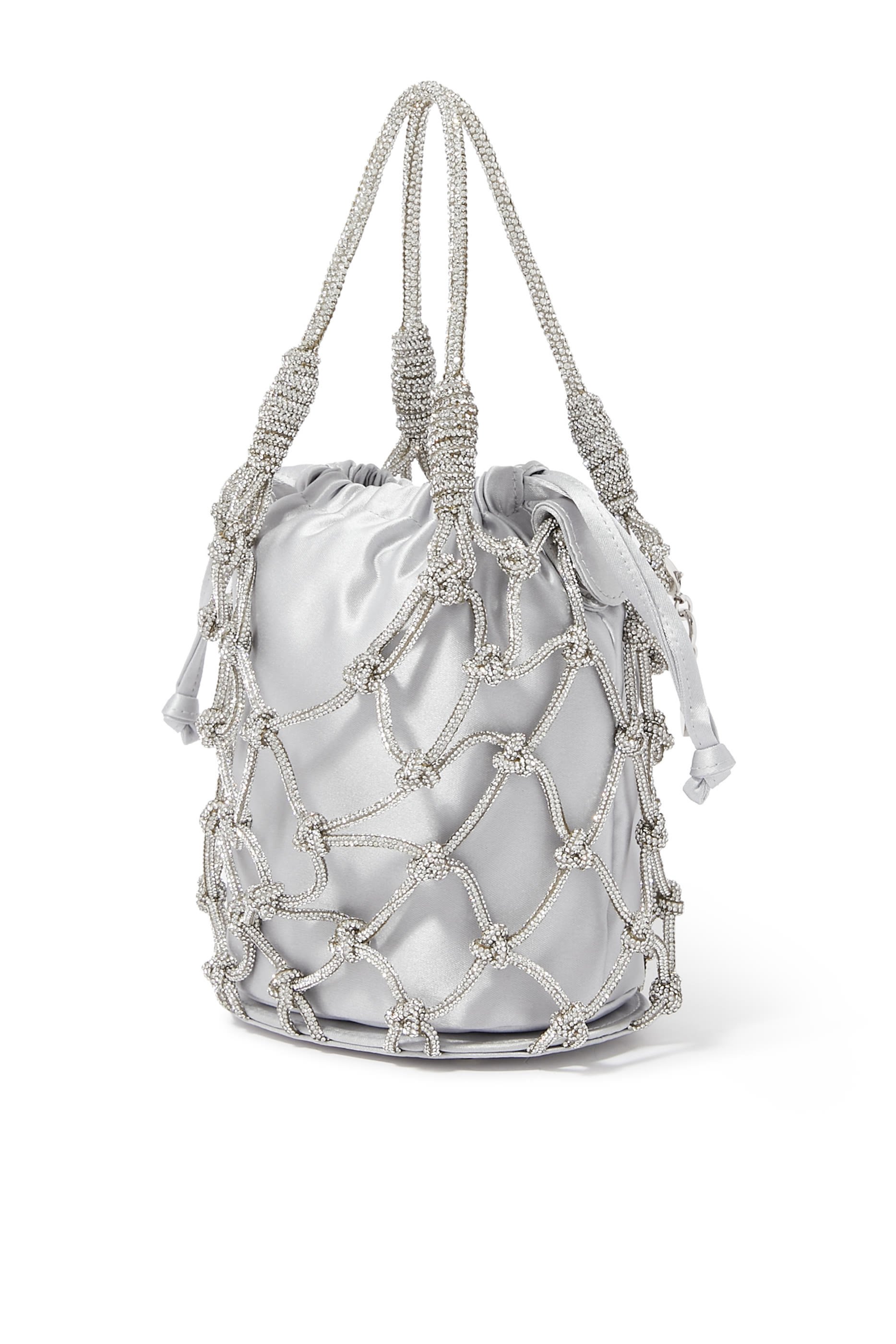 حقيبة صغيرة لامعة قماش شبكي