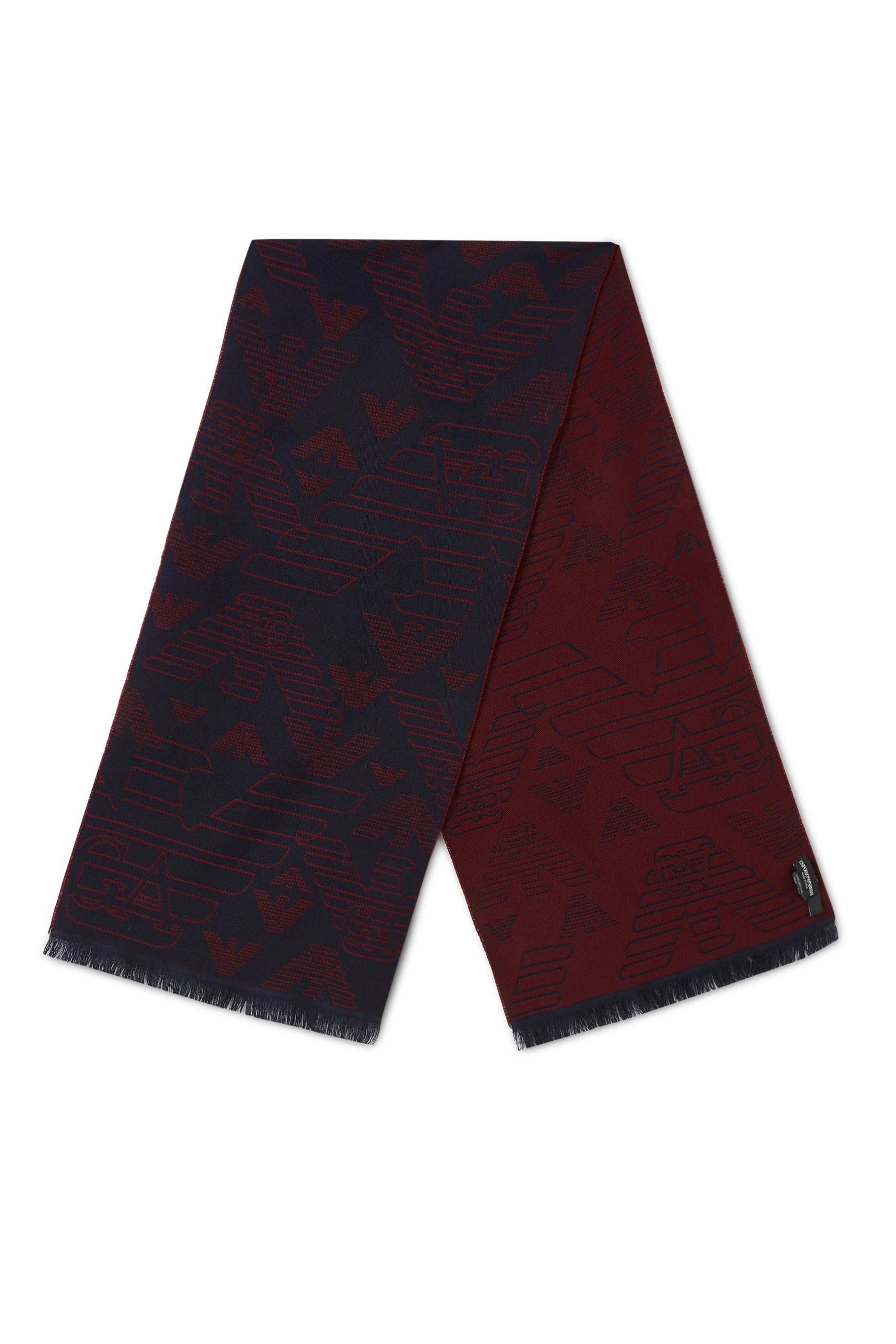 وشاح صوف بنقشة شعار الماركة بحجم كبير