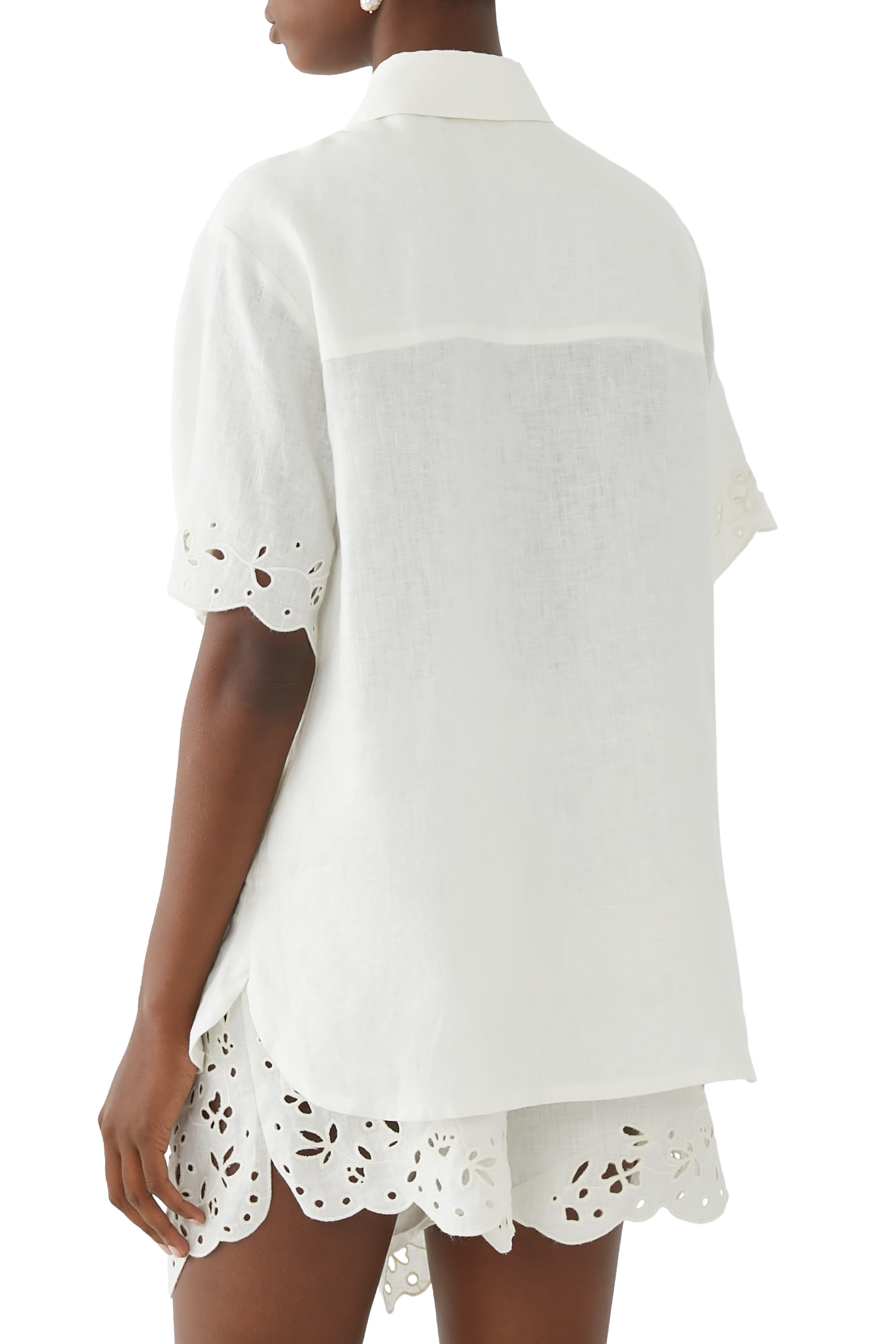 قميص ميموار بأكمام قصيرة