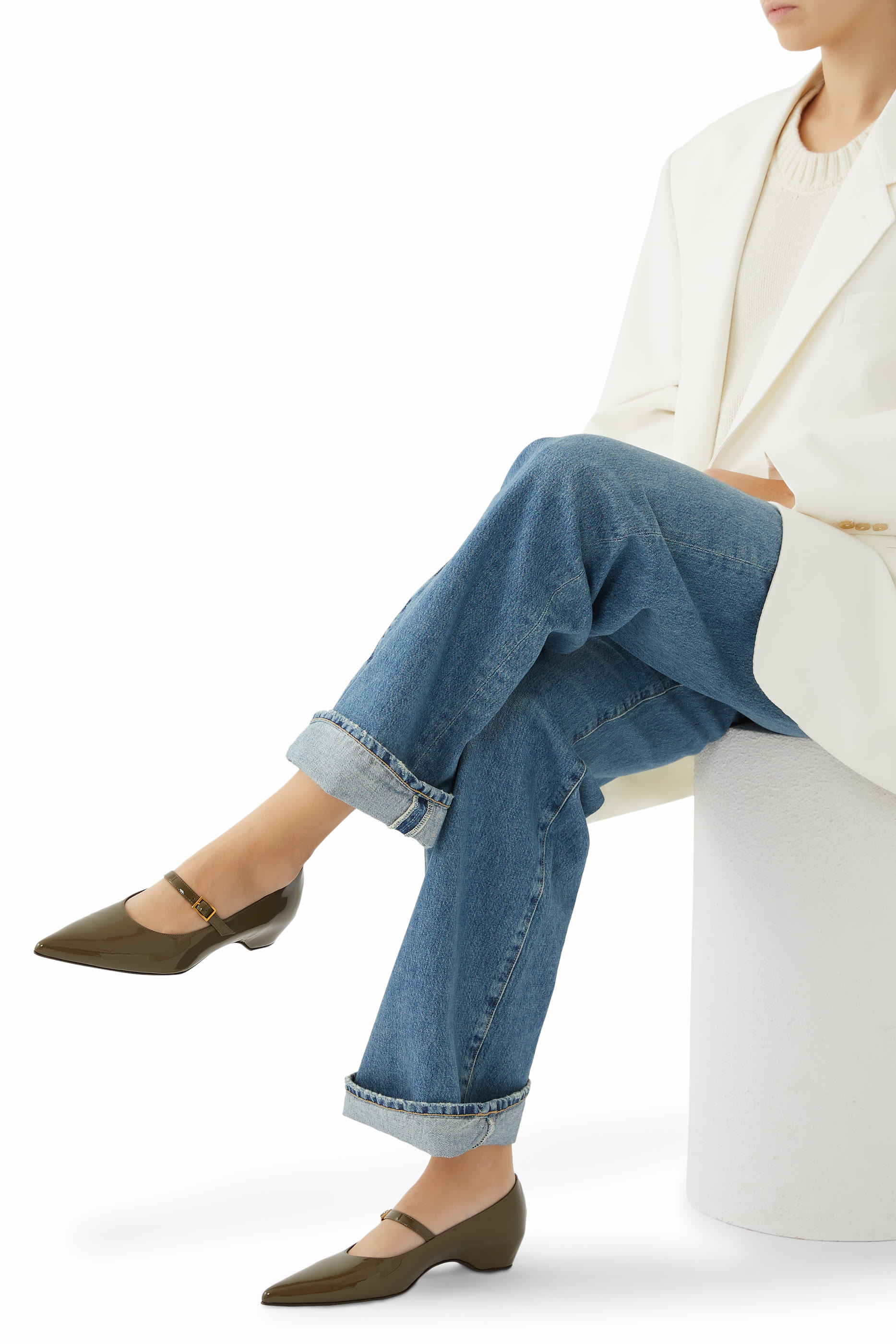 حذاء ماري جين سييل بنعل مسطح