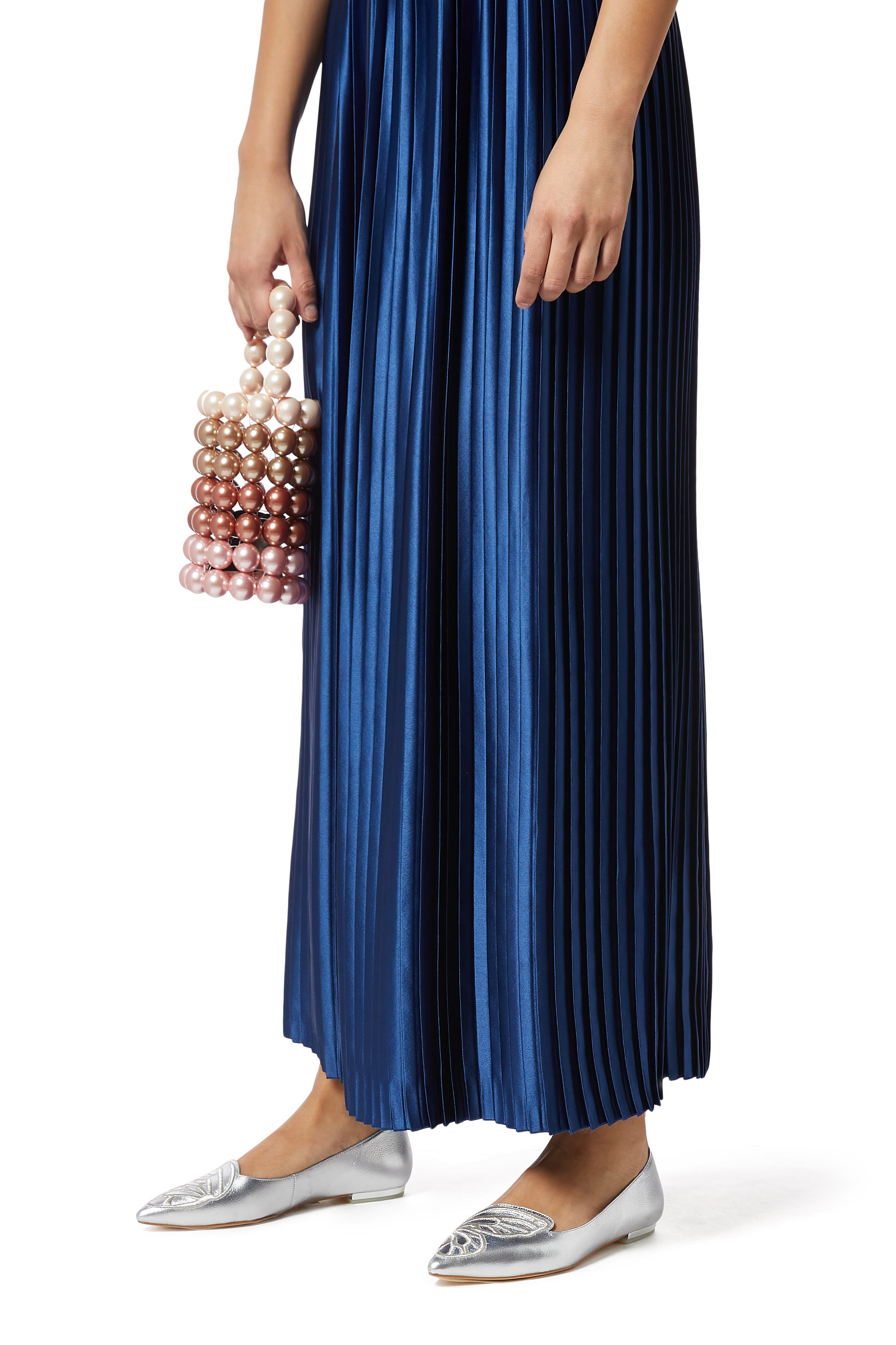 حذاء باليرينا بيبي لامع بتصميم فراشة وكعب مسطح