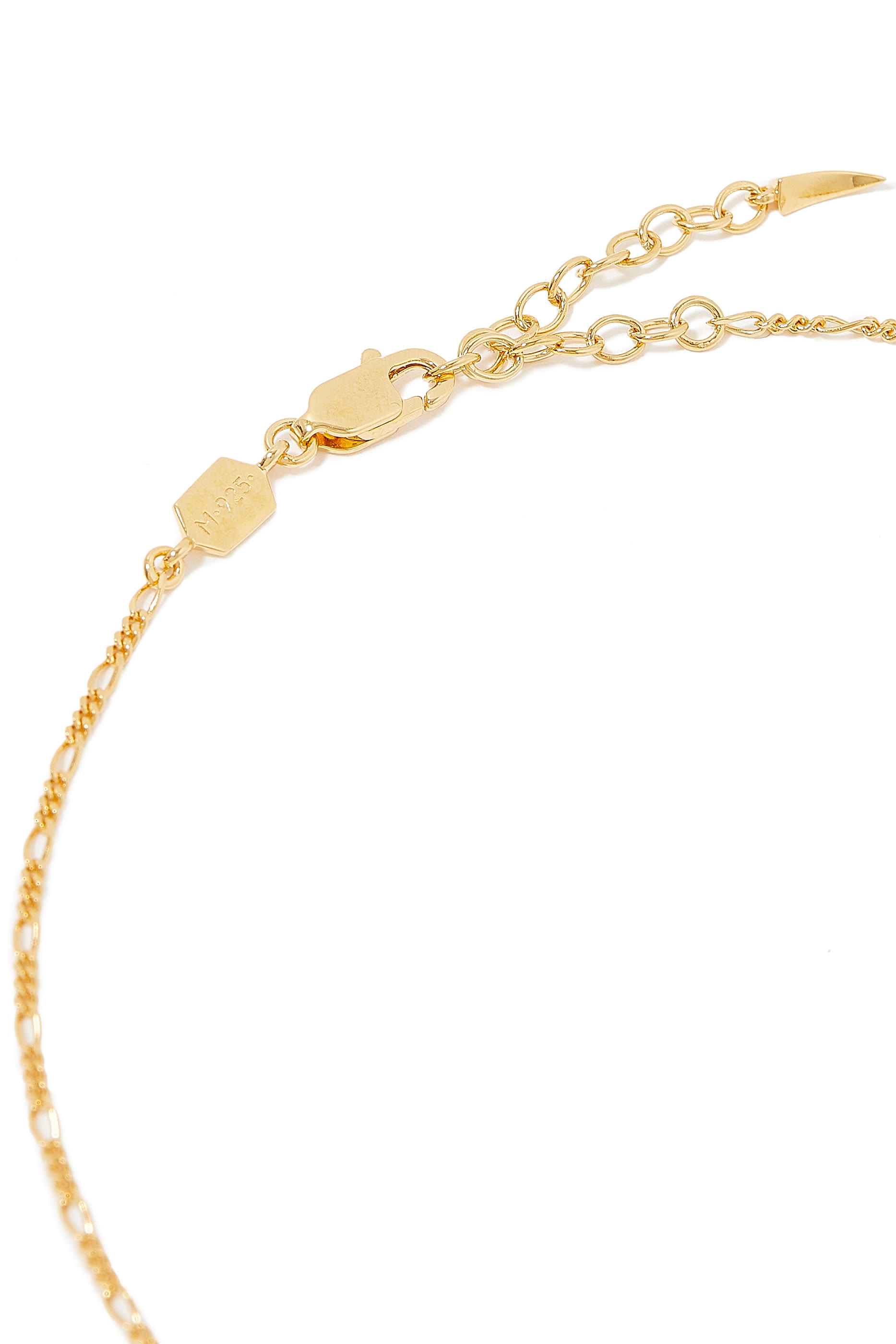 قلادة لوسي ويليامز بتصميم قرن بعقيق أسود، فضة إسترلينية معاد تدويرها مطلية بذهب عيار 18 معاد تدويره