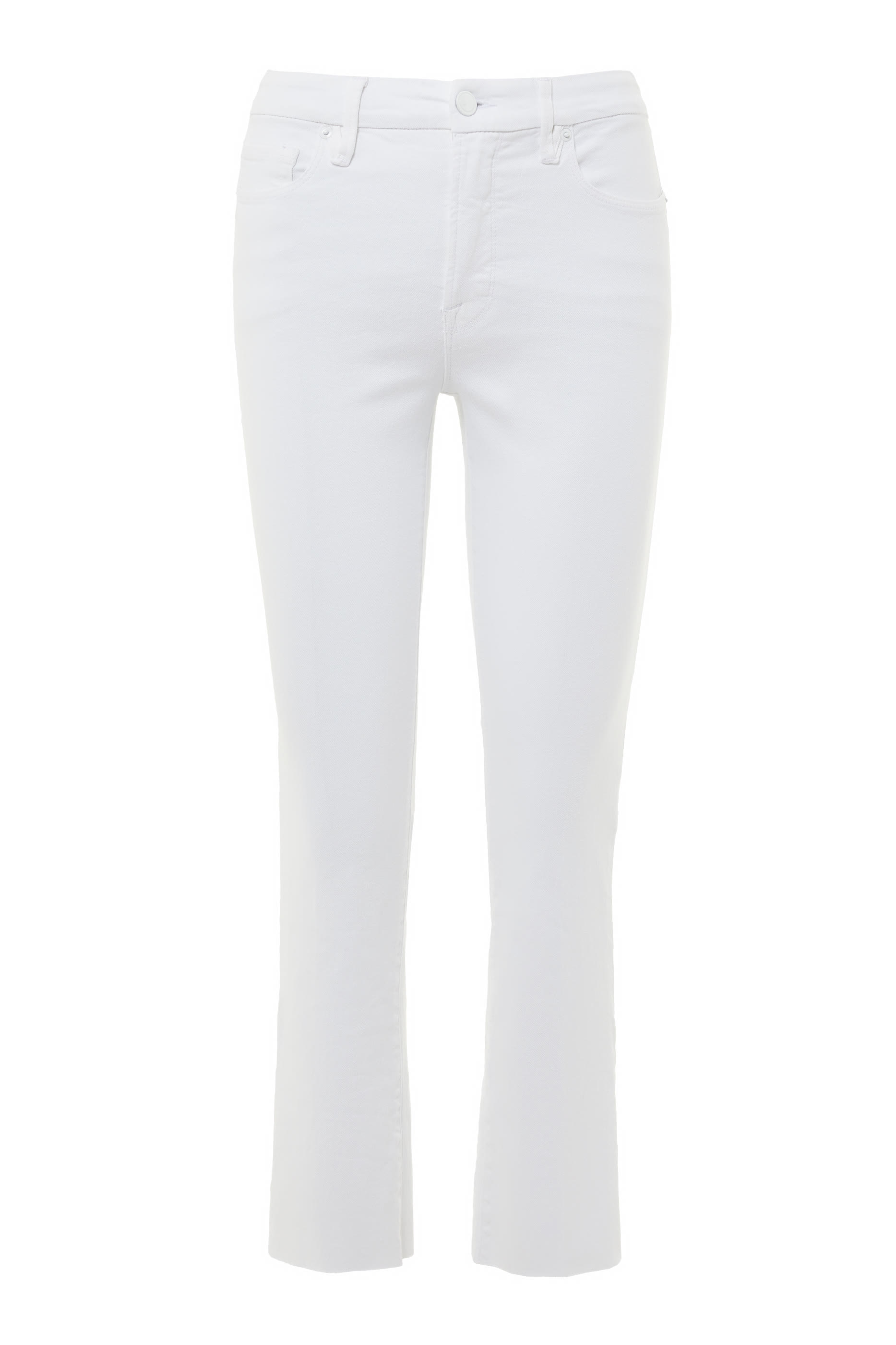 بنطال جينز بقصة مستقيمة بحافة غير محاكة