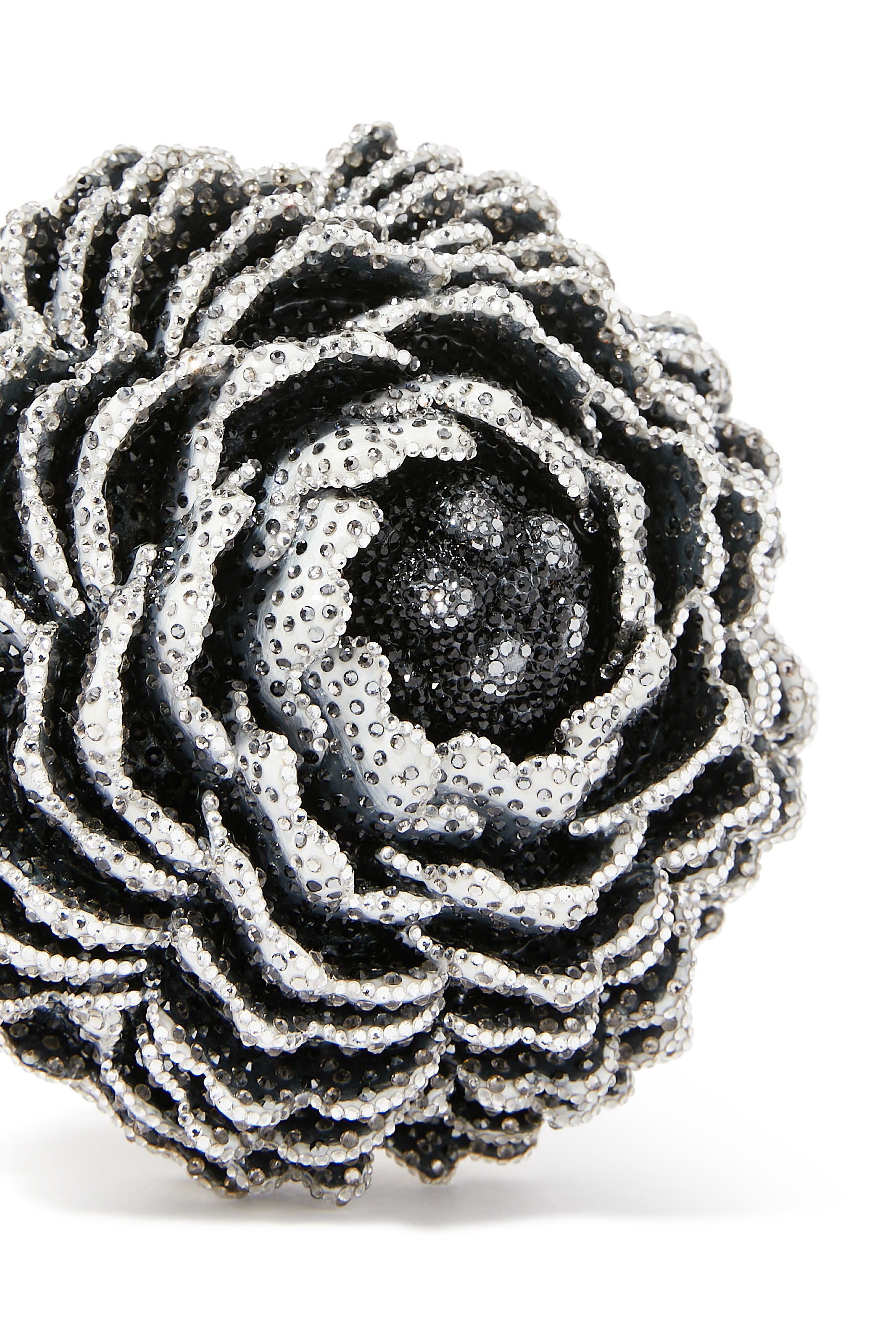 حقيبة يد بتصميم زهرة فاوانيا مرصعة بالكريستال