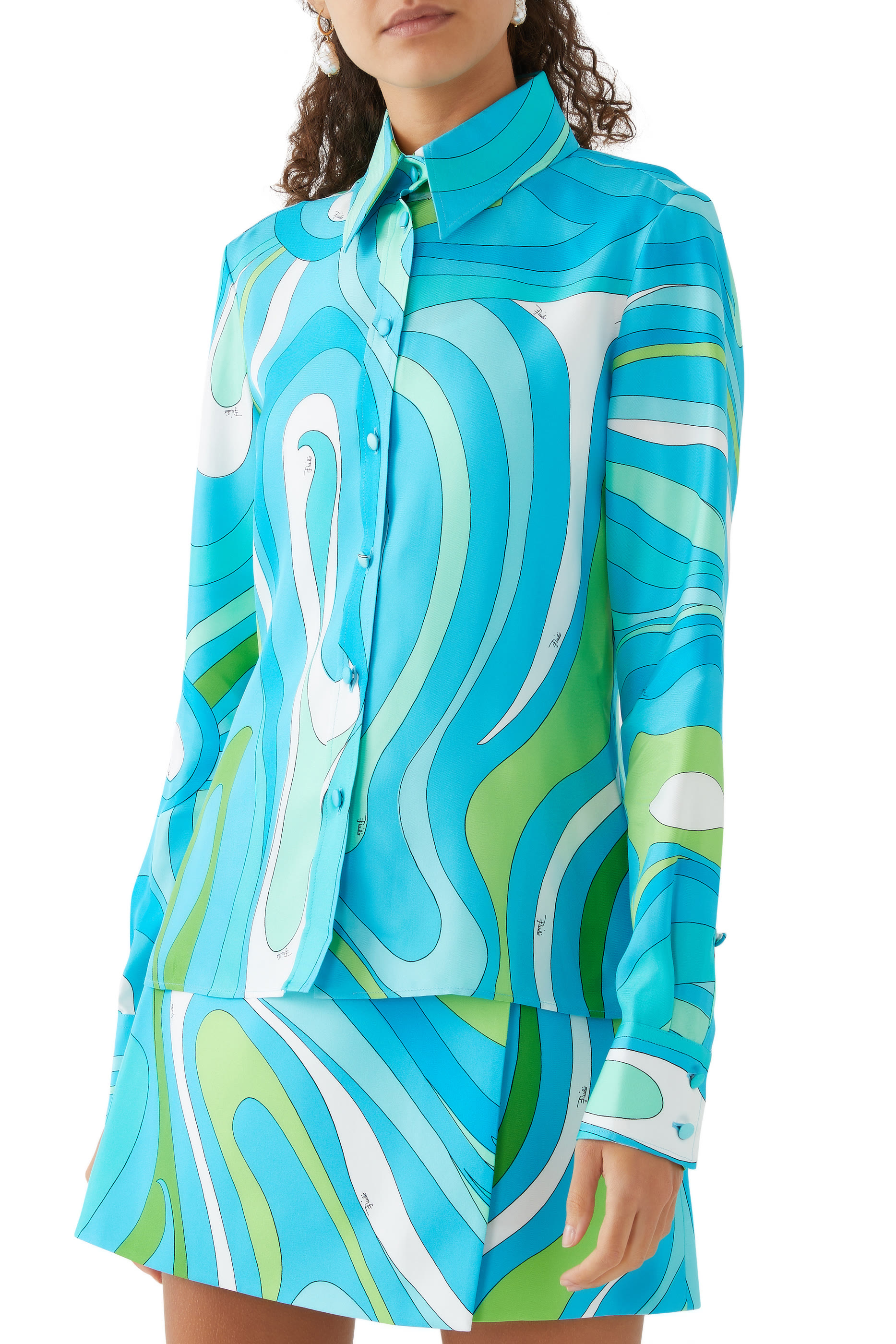 قميص بنقشة مارمو حرير