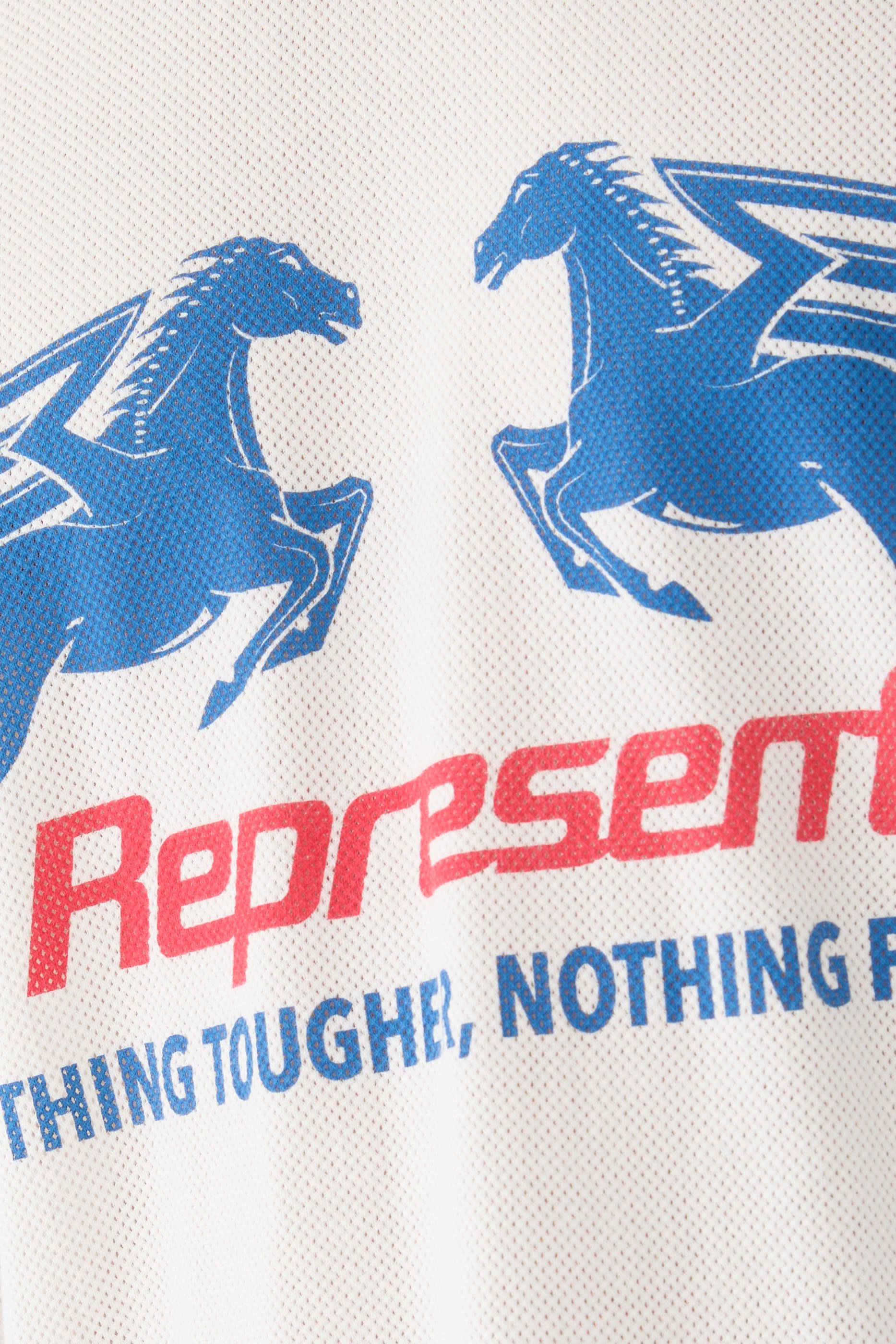 تيشيرت بأكمام طويلة وشعار بيجاسوس قماش شبكي