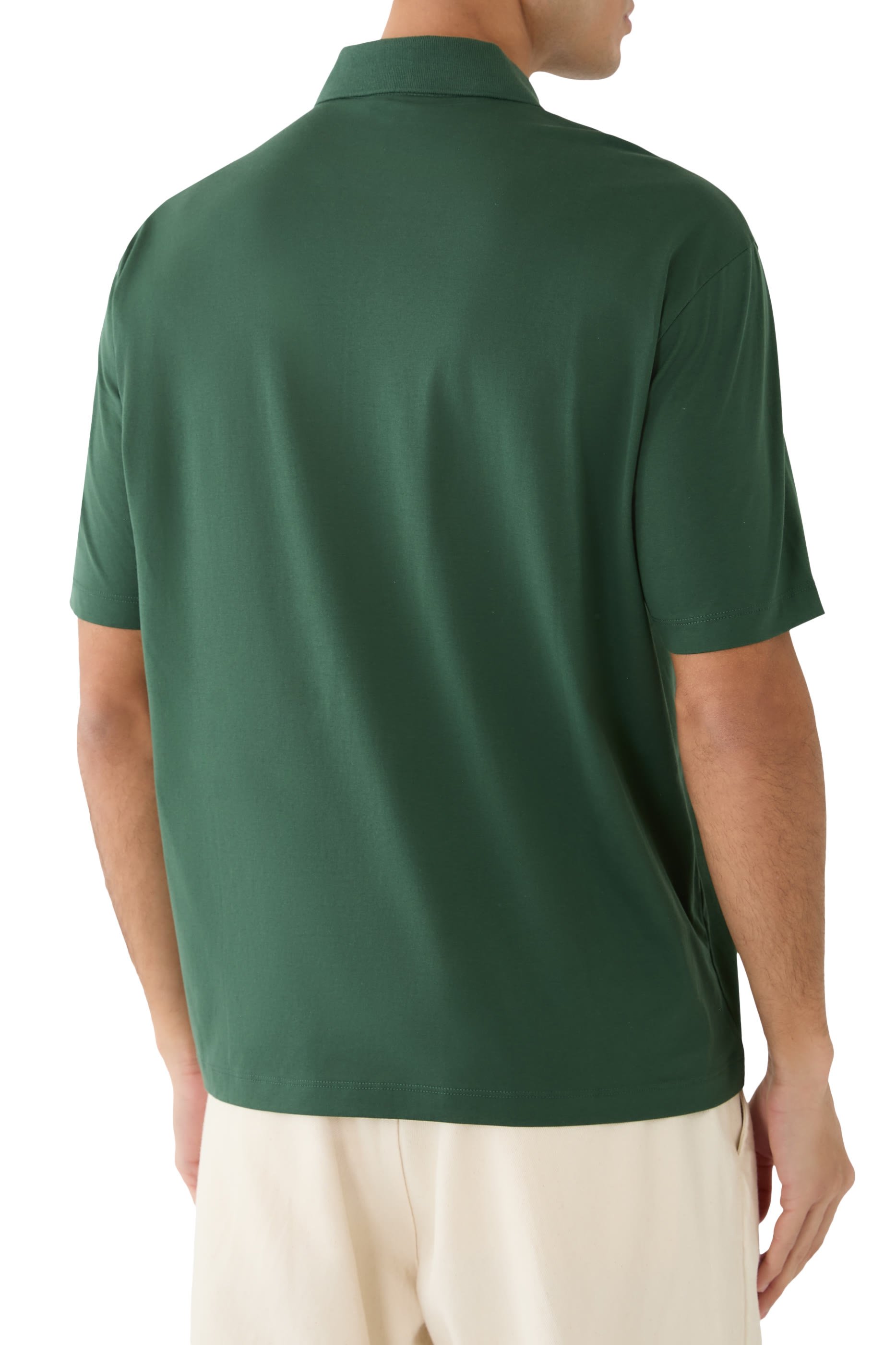 قميص بولو بشعار الماركة المطرز بحجم صغير