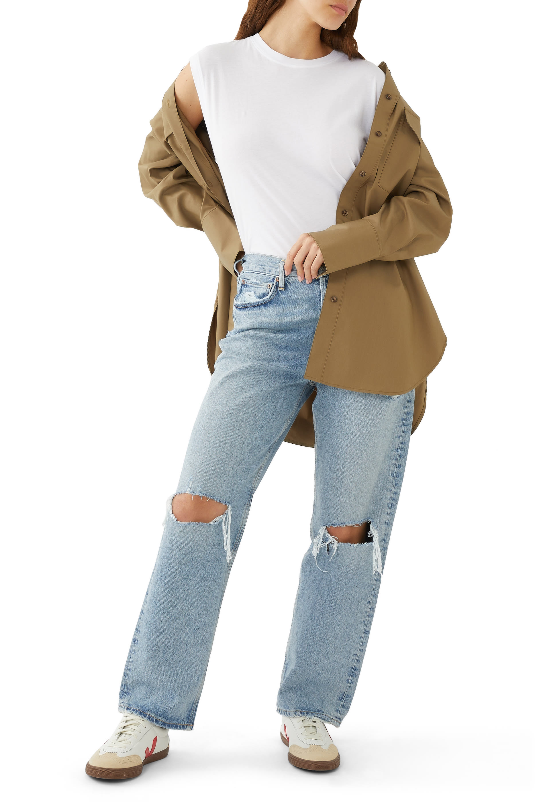 بنطال جينز ناينتيز بينش بتفاصيل ممزقة