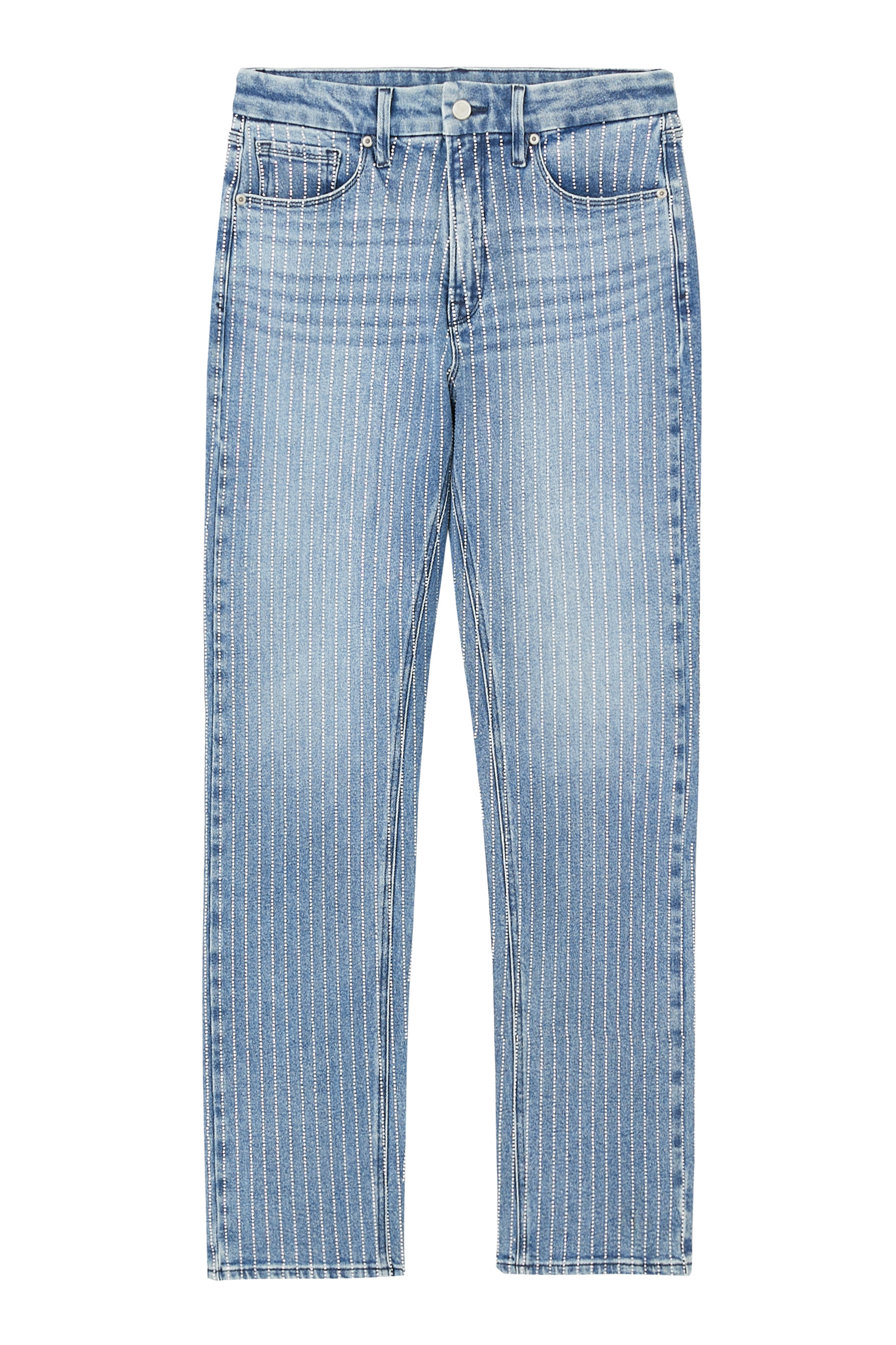 بنطال جينز غود ايكون بقصة ساق مستقيمة مرصع بأحجار الراين