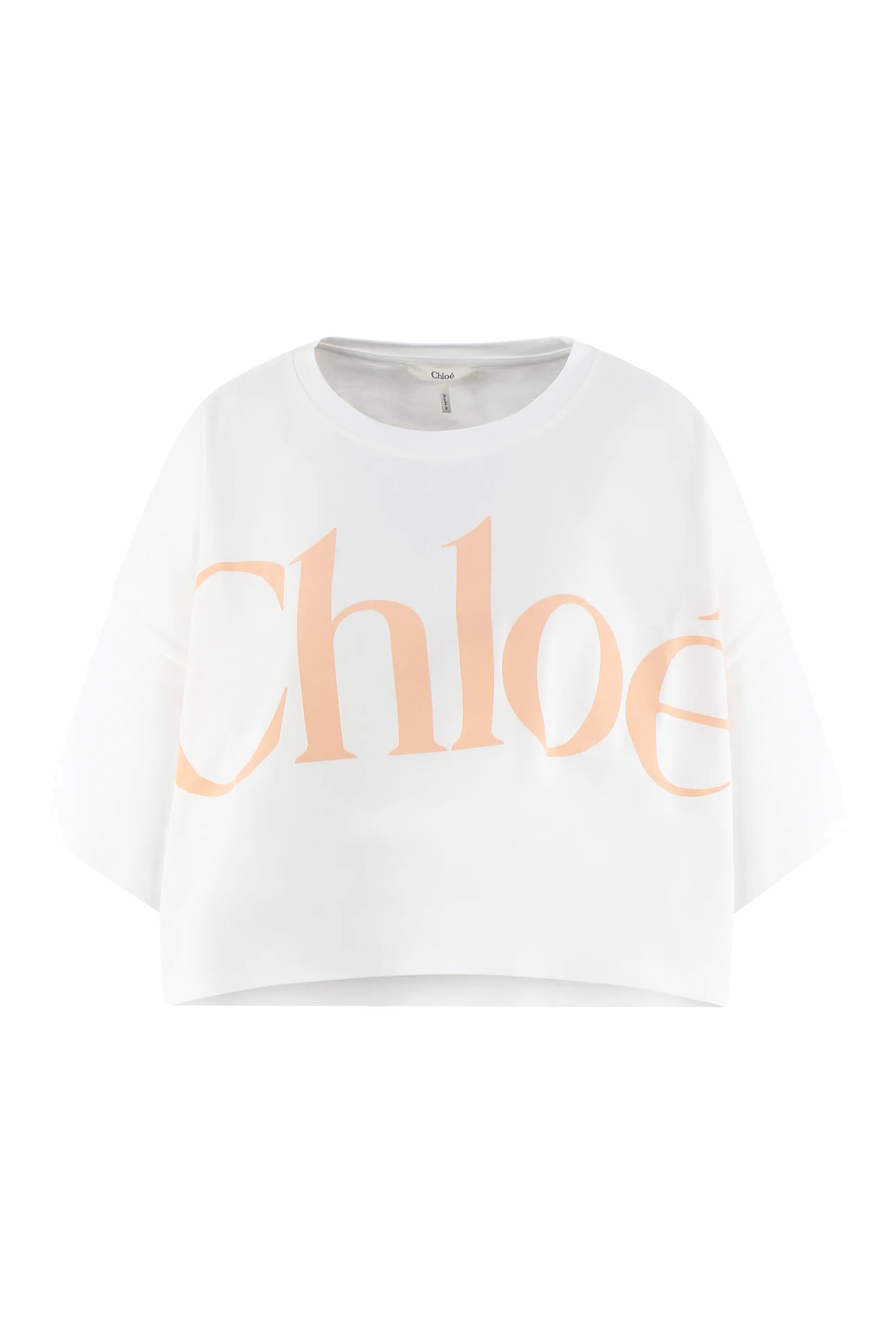 تيشيرت قصير بقصة فضفاضة وشعار الماركة