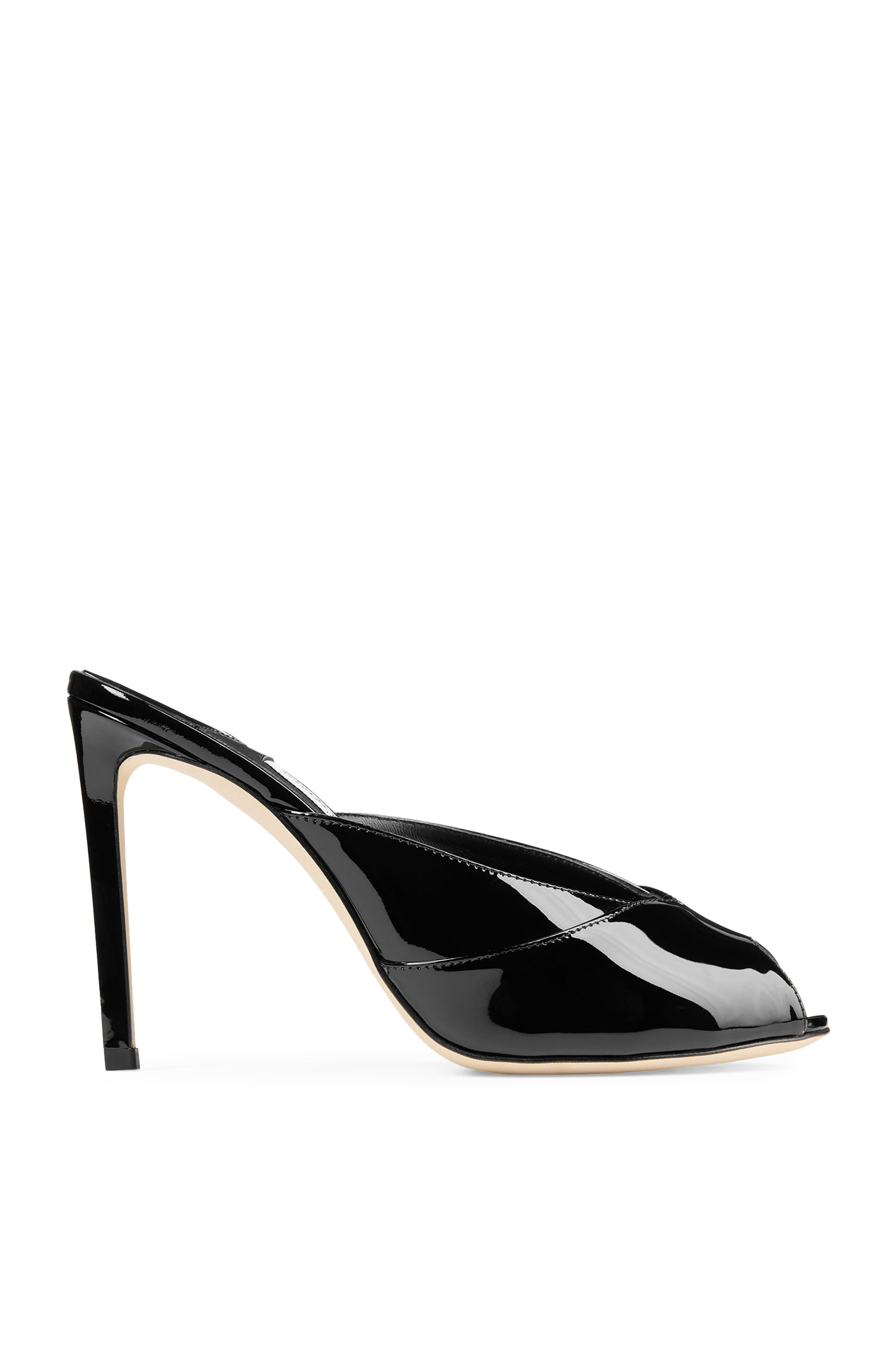 حذاء بريجيت 100 مفتوح من الخلف جلد لامع