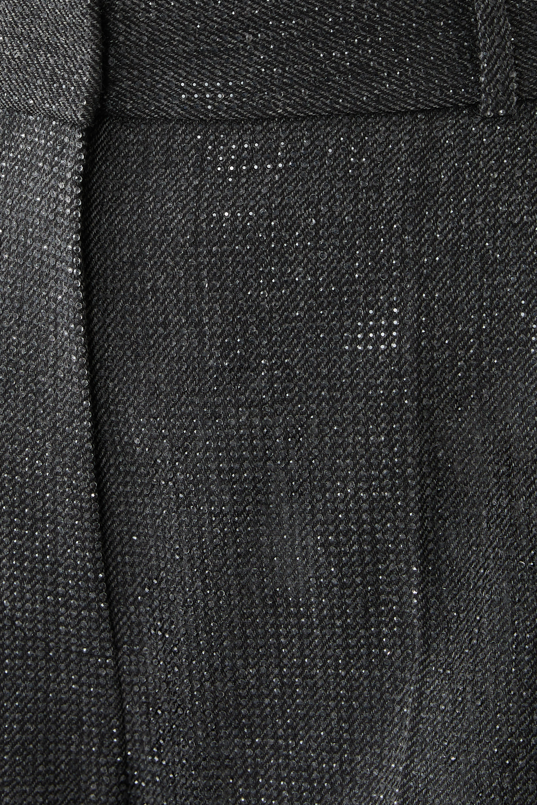 بنطال بخصر مرتفع وتفاصيل لامعة بالكامل