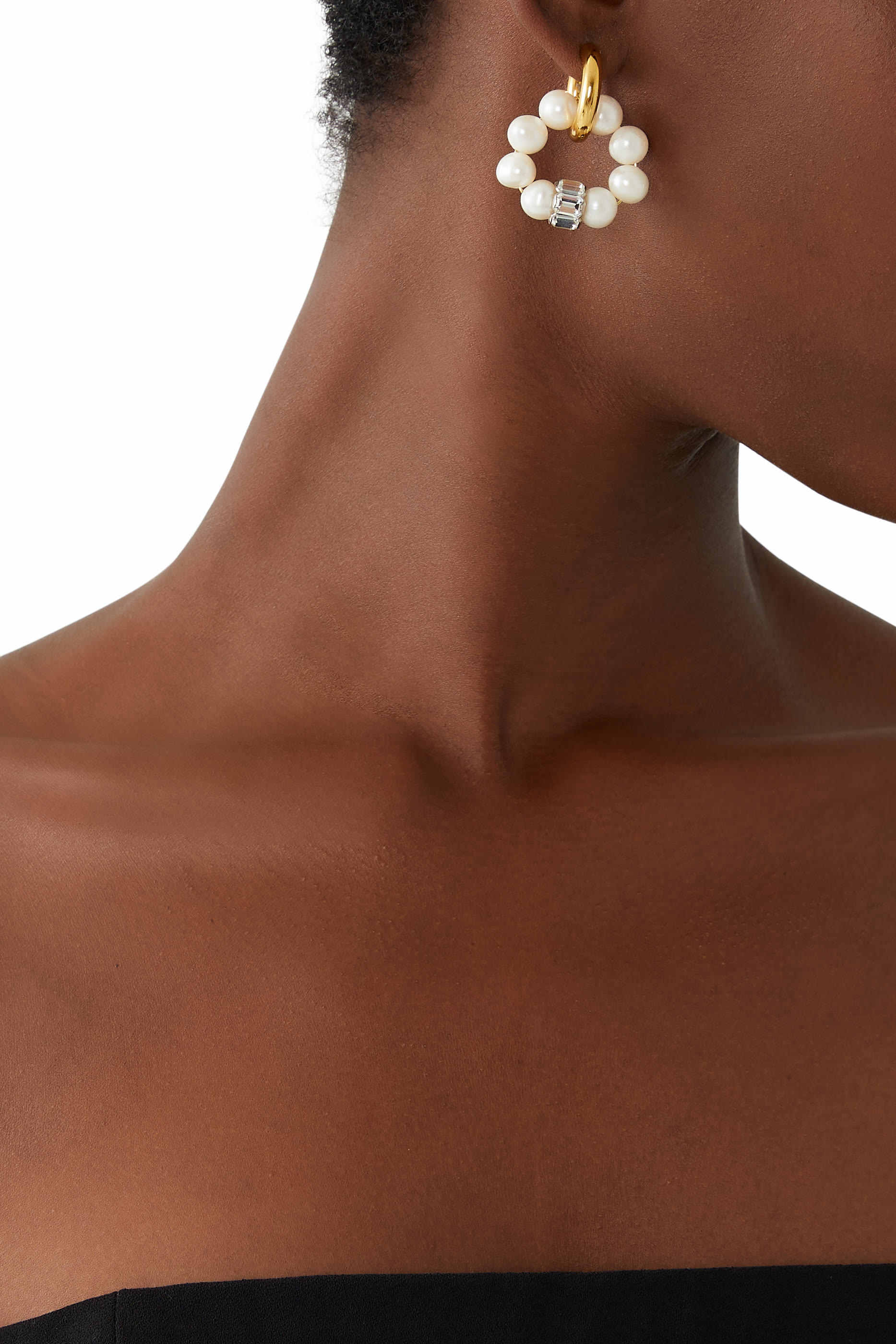 أقراط بحلي غير متماثلة فضة ونحاس مطلي ذهب عيار 24