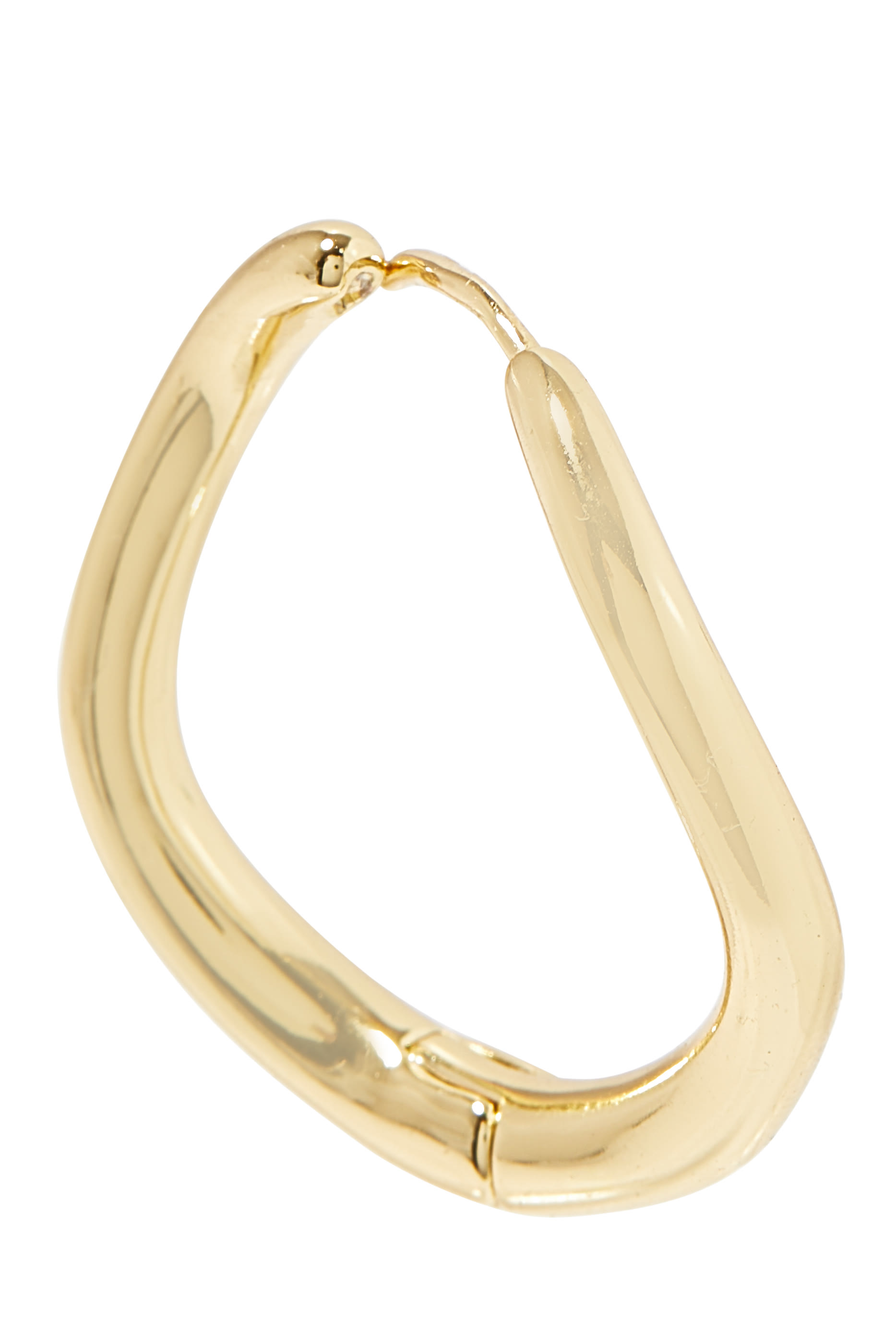 أقراط دائرية منحنية سميكة نحاس مطلي بذهب عيار 14