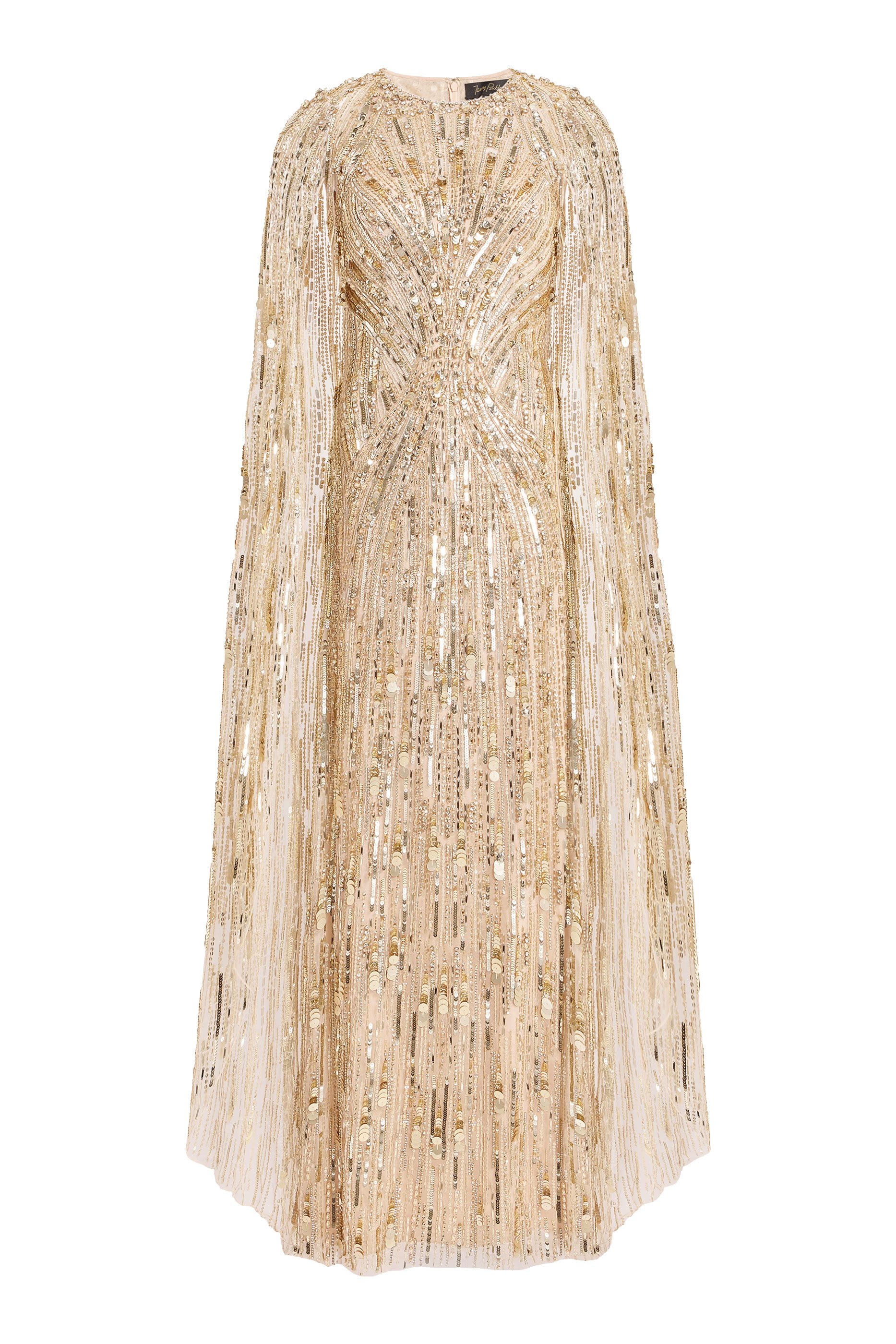 فستان إليو طويل مزين بترتر