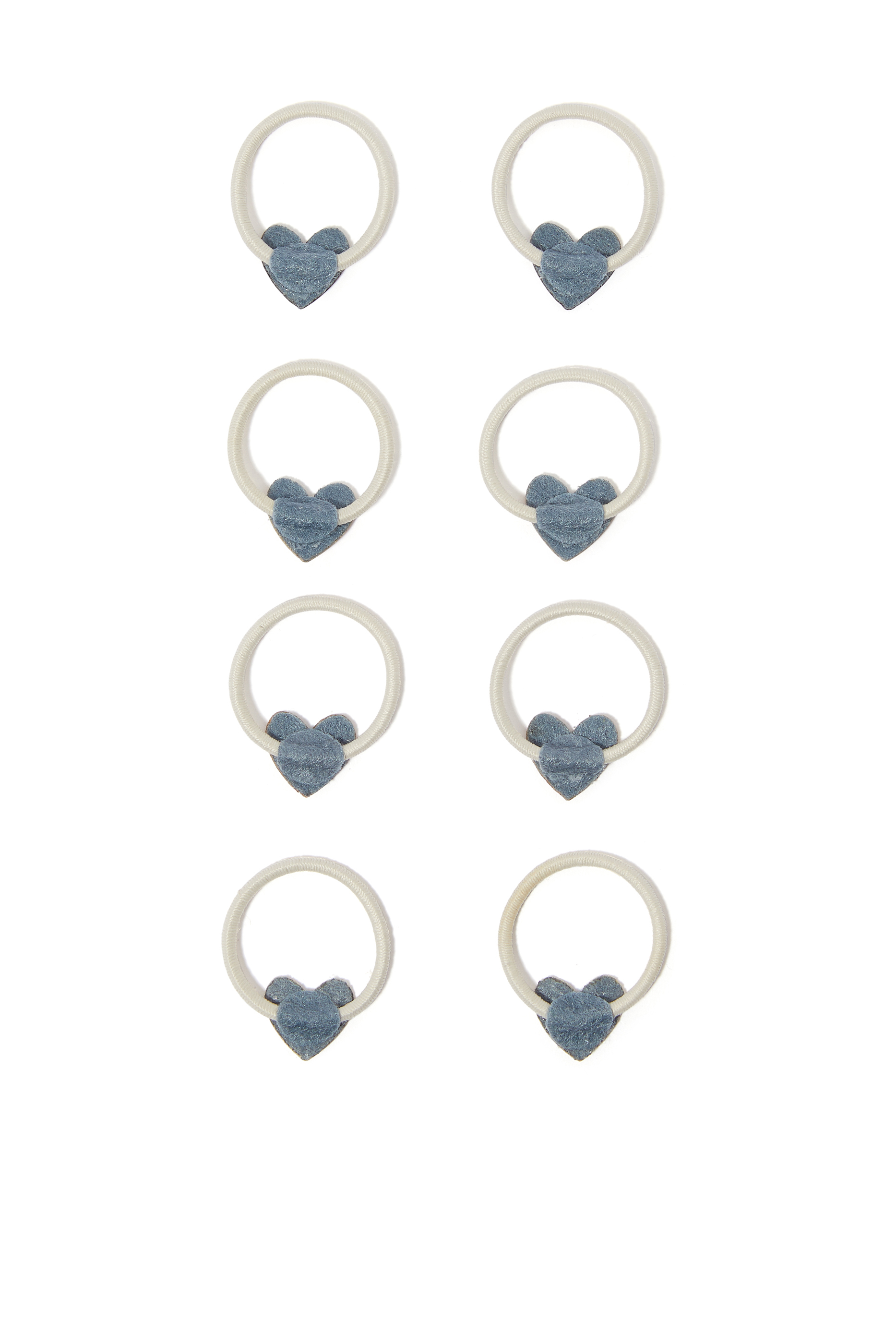 طقم ربطات شعر صغيرة بتصميم قلوب 8 قطع