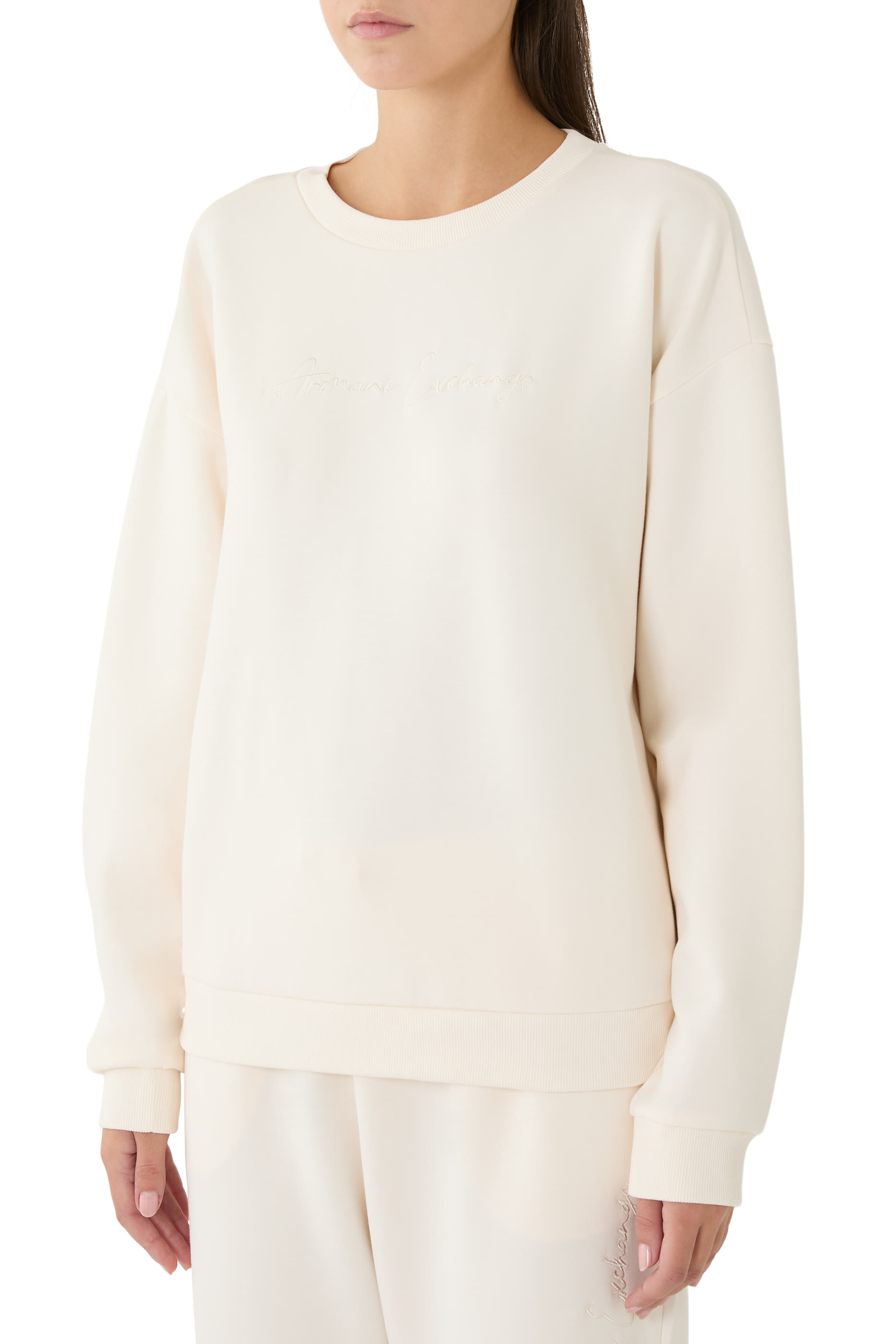 سويت شيرت أساسي بياقة ضيقة