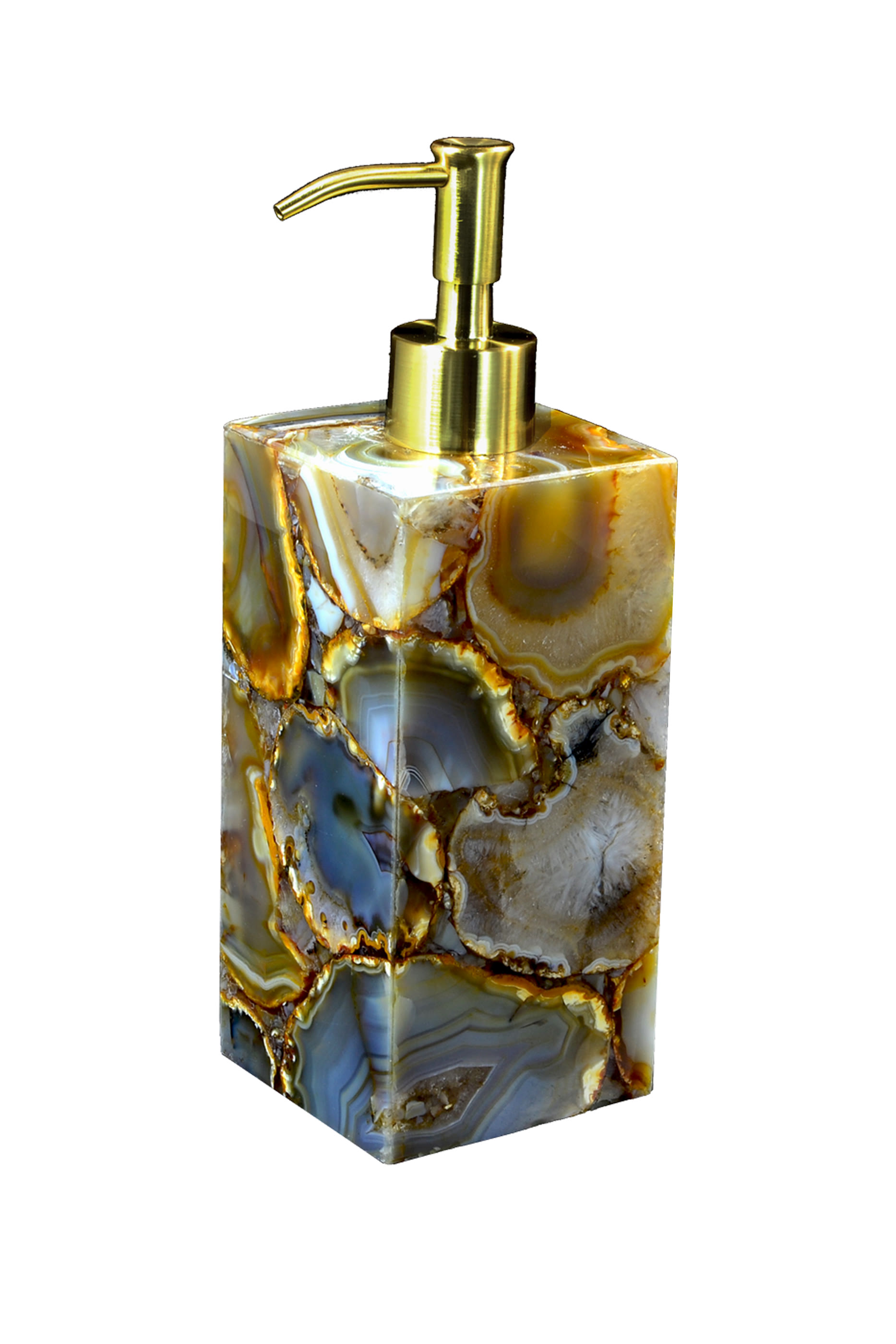 موزع لوشن من العقيق شبه الكريم بمضخة