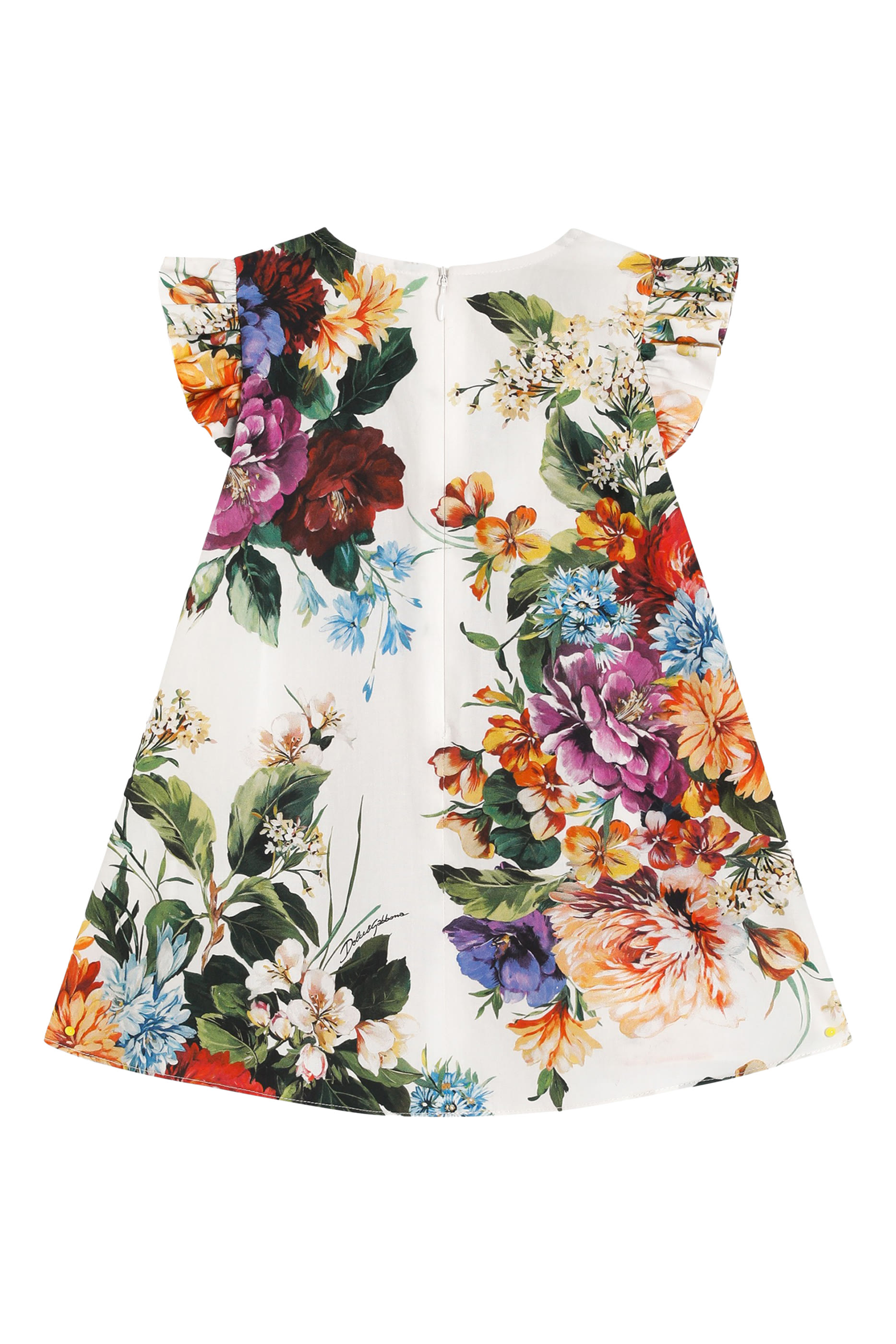 فستان بطبعة زهور قطن بوبلين للأطفال