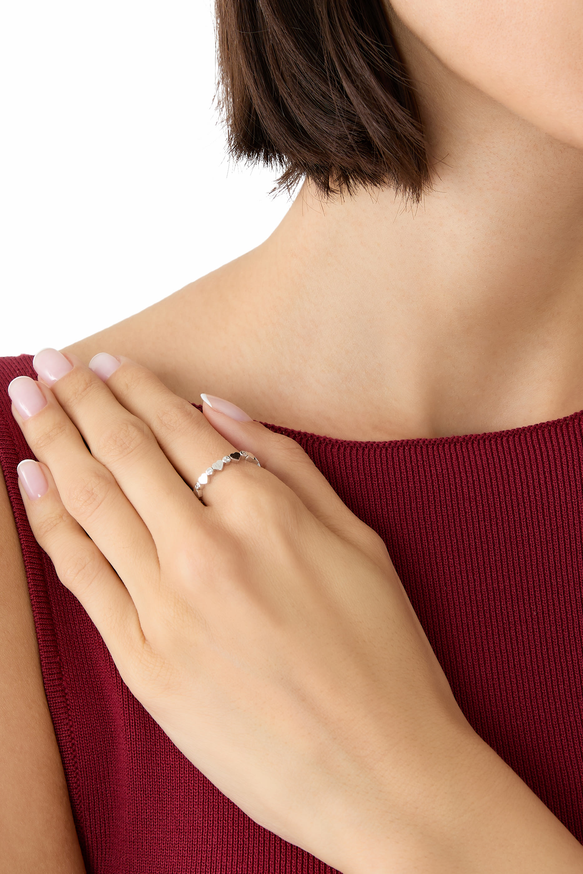 خاتم لوف ان طوكيو مرصع بالماس، ذهب أبيض عيار 18