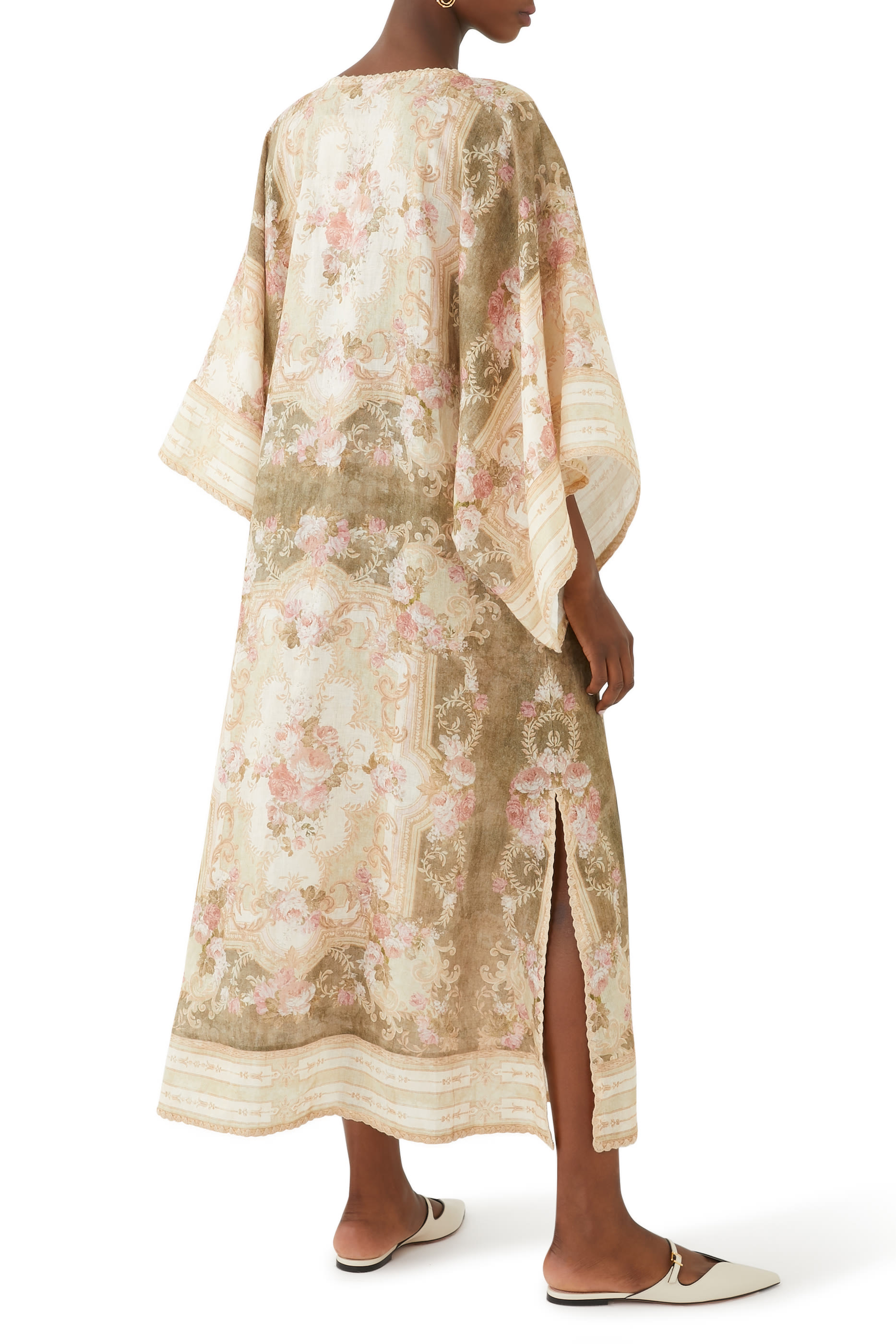 فستان لوريل بتصميم قفطان متوسط الطول