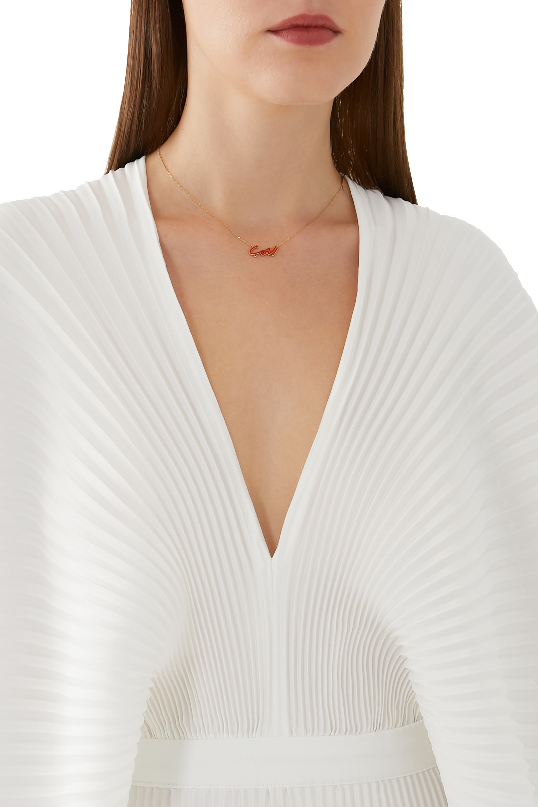 قلادة بتصميم كلمة الحب ذهب أصفر