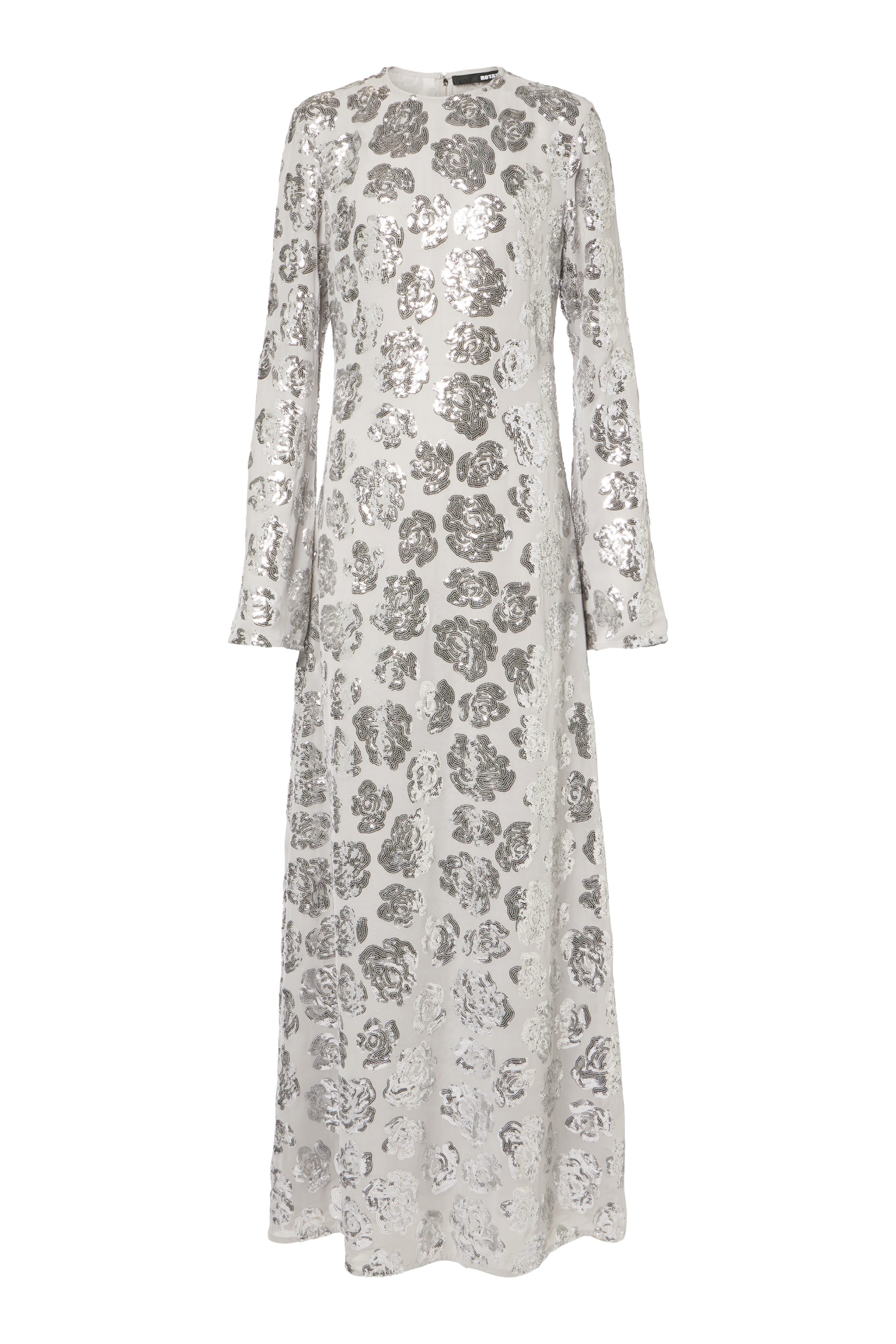 فستان طويل شيفون مطرز بالترتر