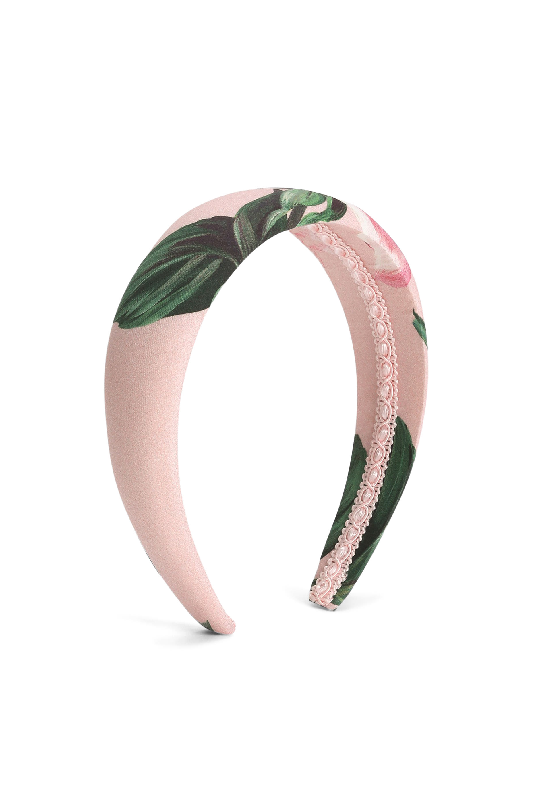 طوق رأس بطبعات زهور وشعار الماركة