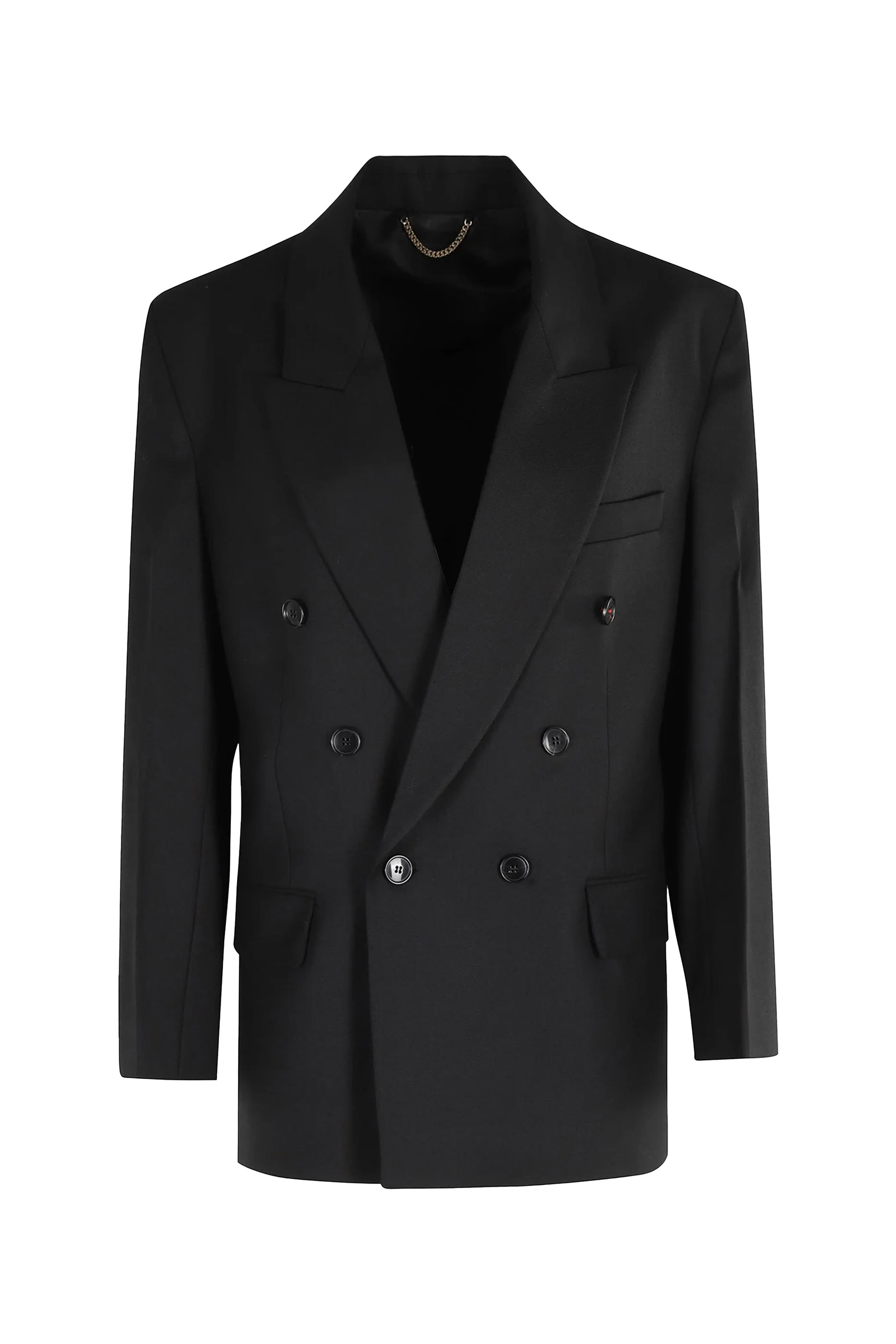 جاكيت بصف أزرار مزدوج وقصة مريحة