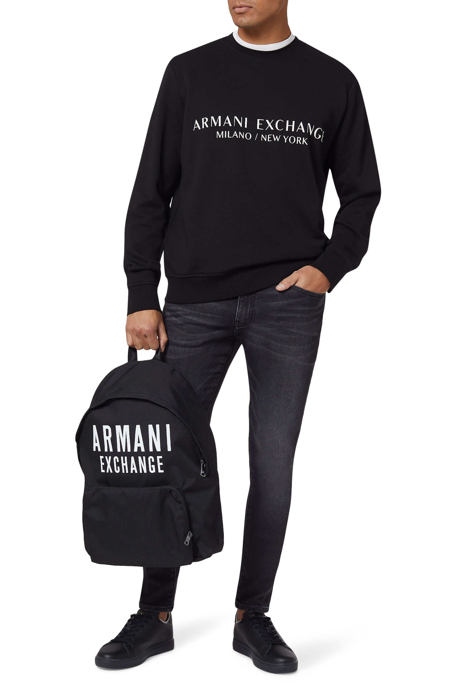 سويت شيرت قطن مزين بشعار الماركة