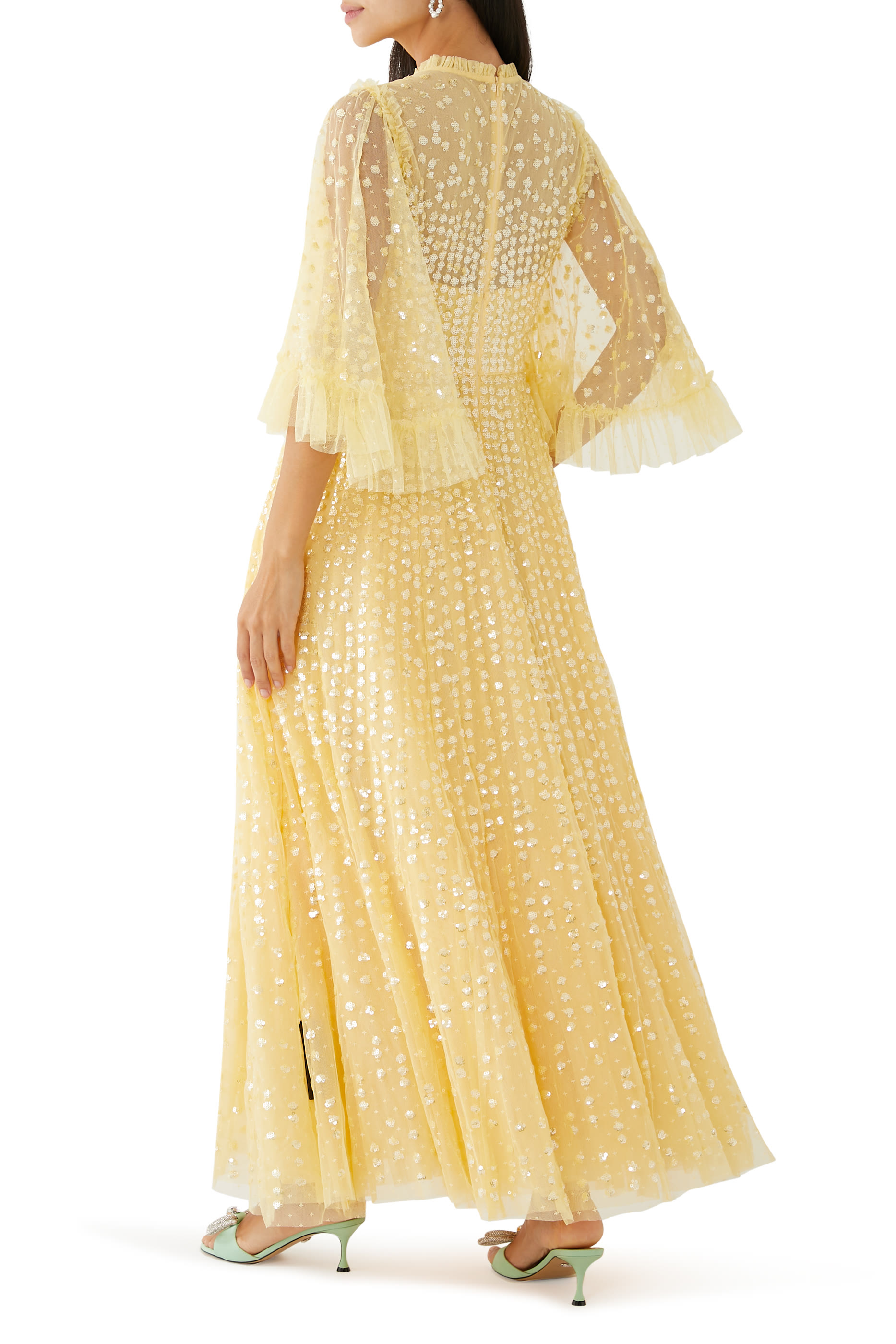 فستان سهرة راين دروب بأكمام قصيرة