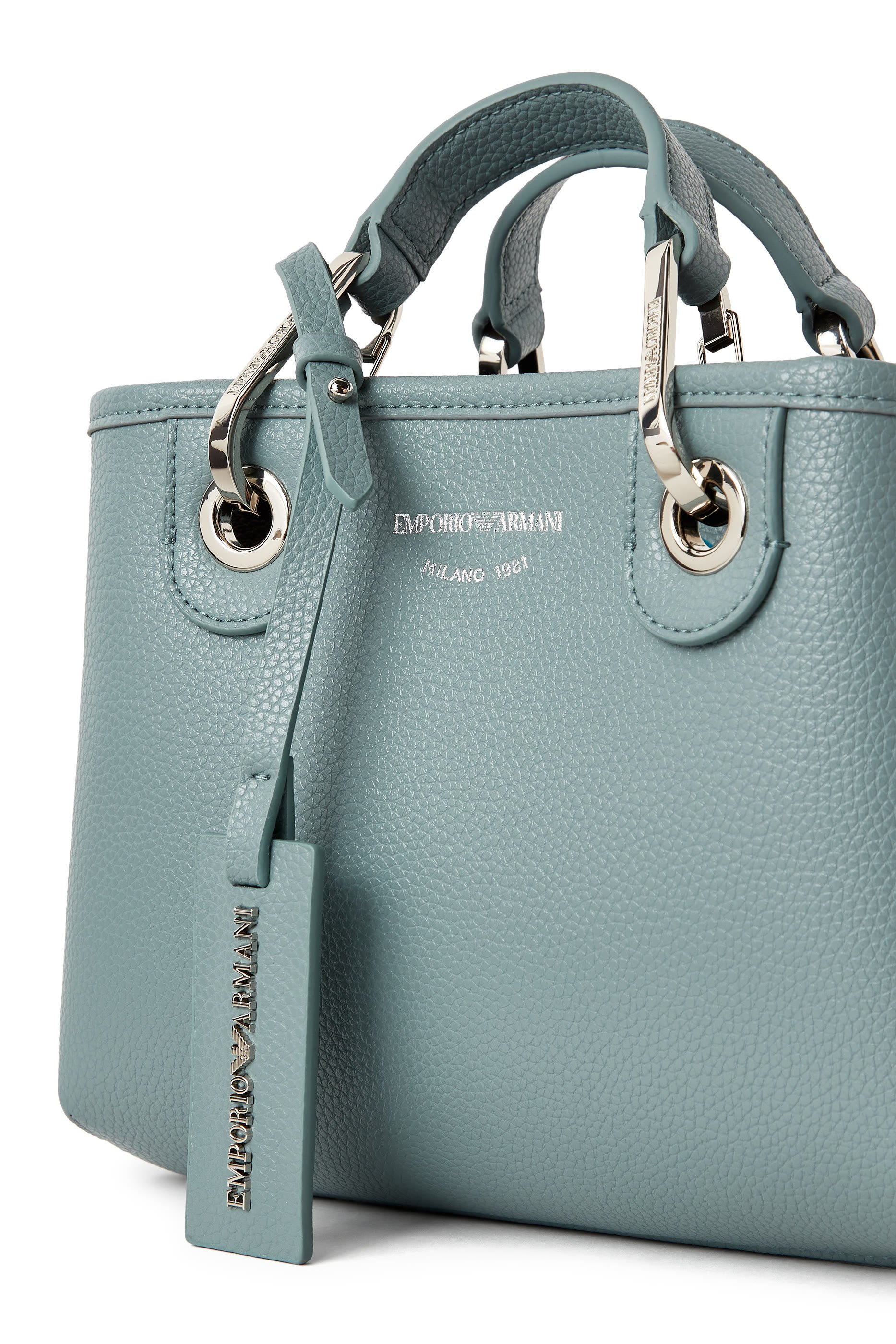 حقيبة يد صغيرة بنقشة شعار الماركة