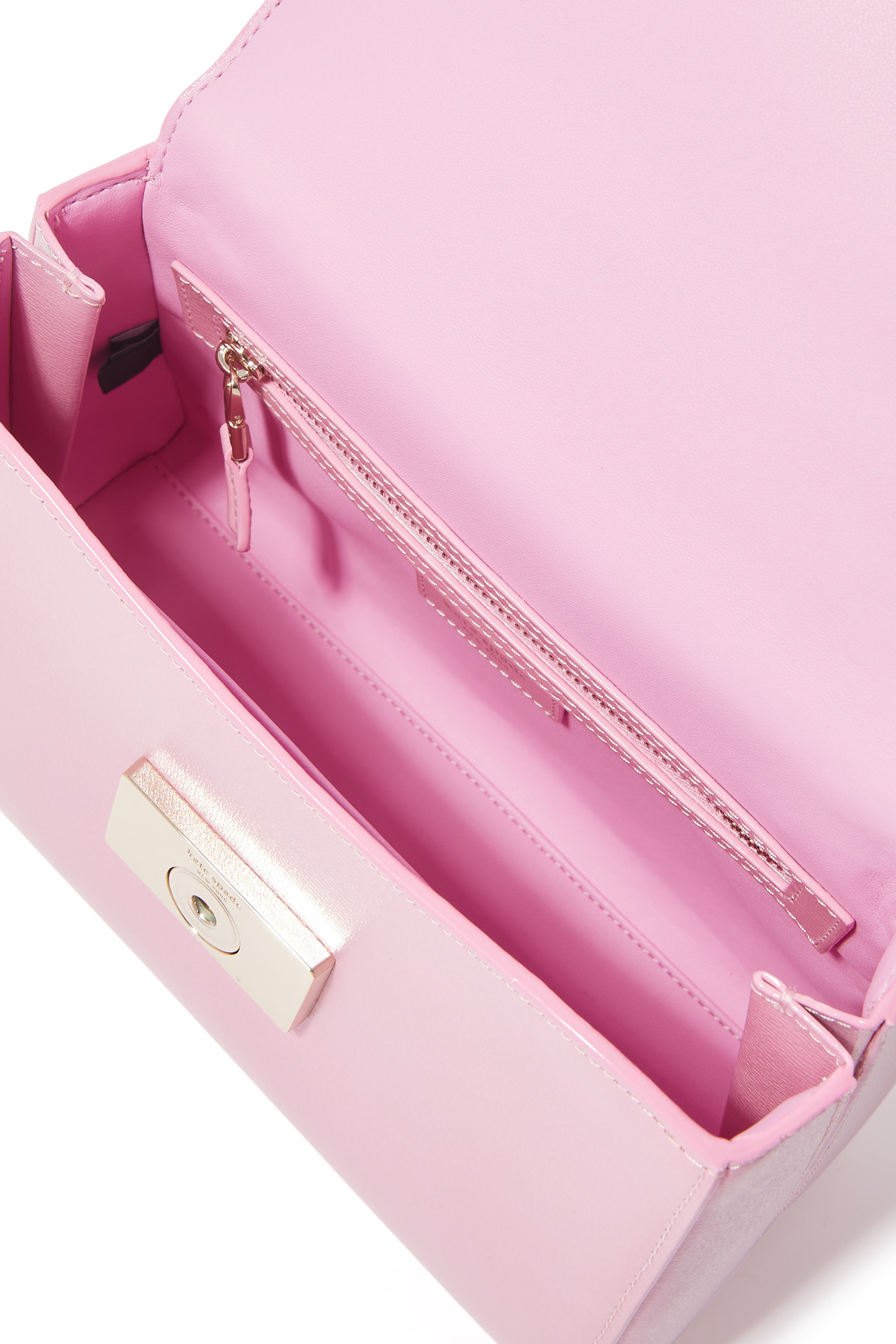 حقيبة كاتي صغيرة بيد علوية جلد لامع