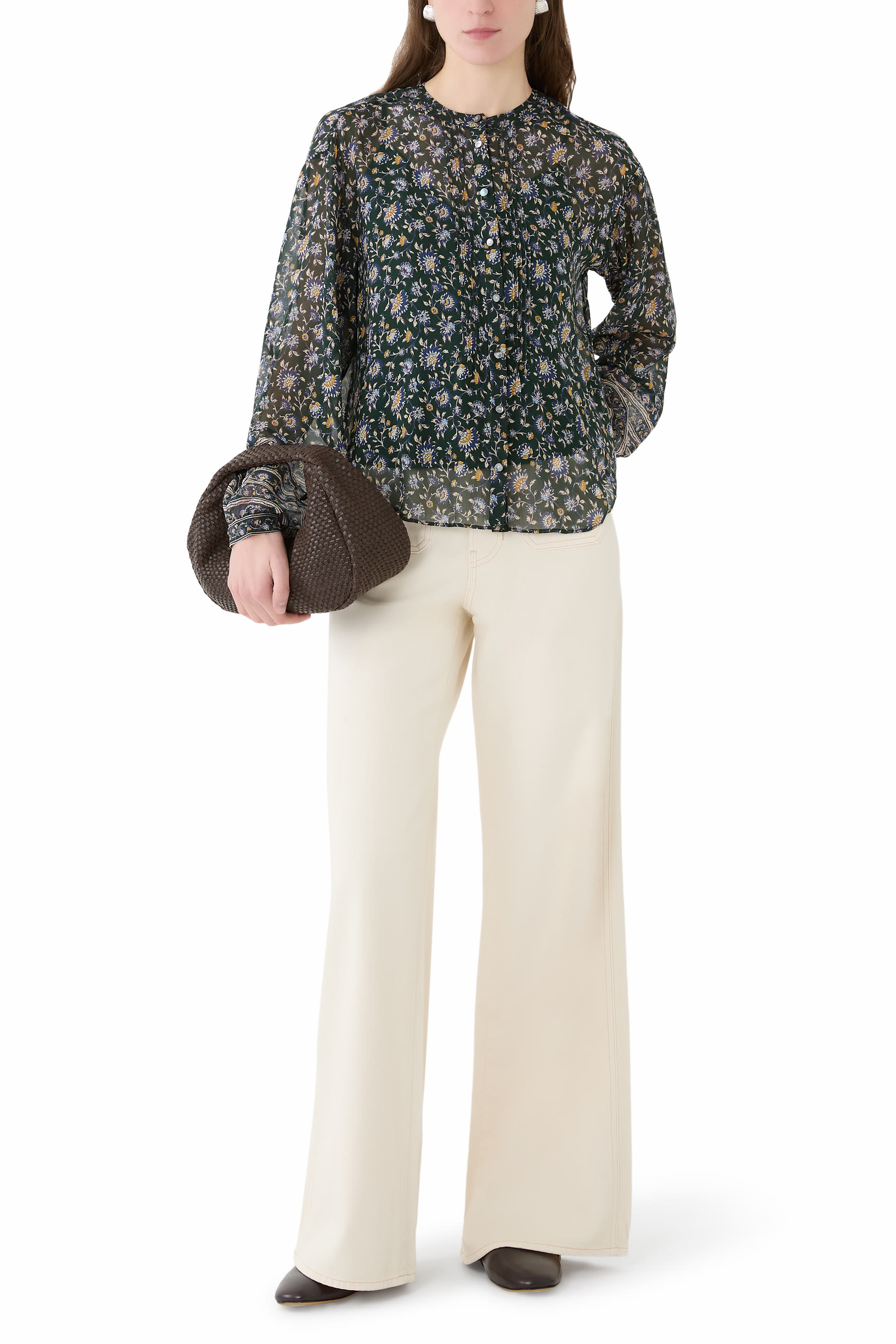 بنطال جينز كيسي بقصة ساق مستقيمة