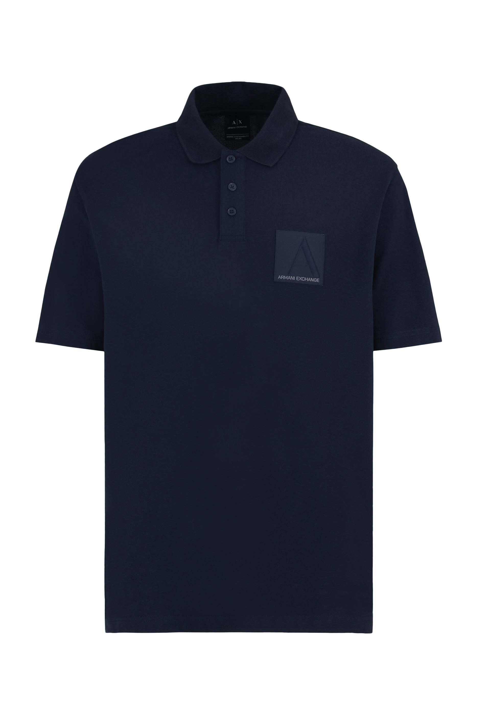 قميص بولو  اي اس في بقصة عادية بتصميم حرف A قطن عضوي