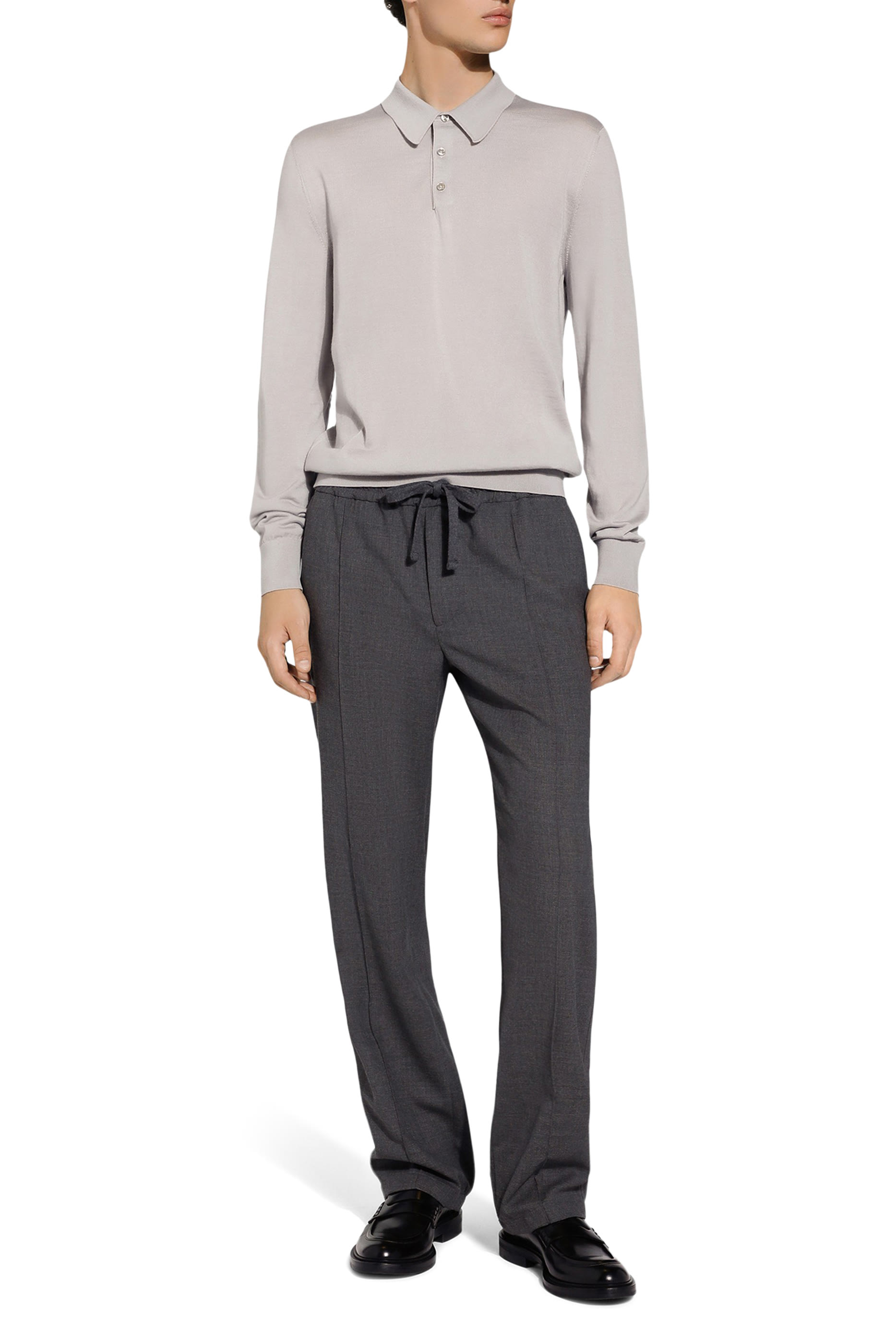 قميص بولو كشمير وحرير