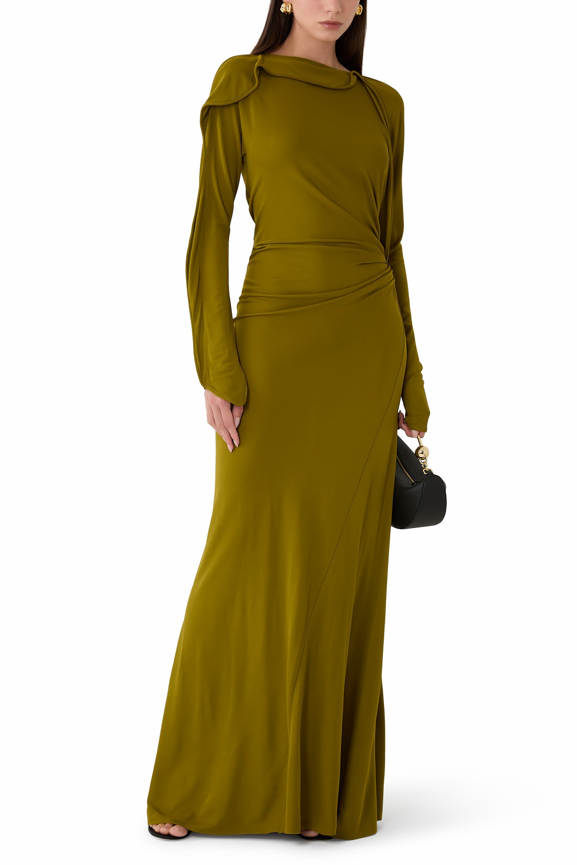 Closed Neck Draped Gown