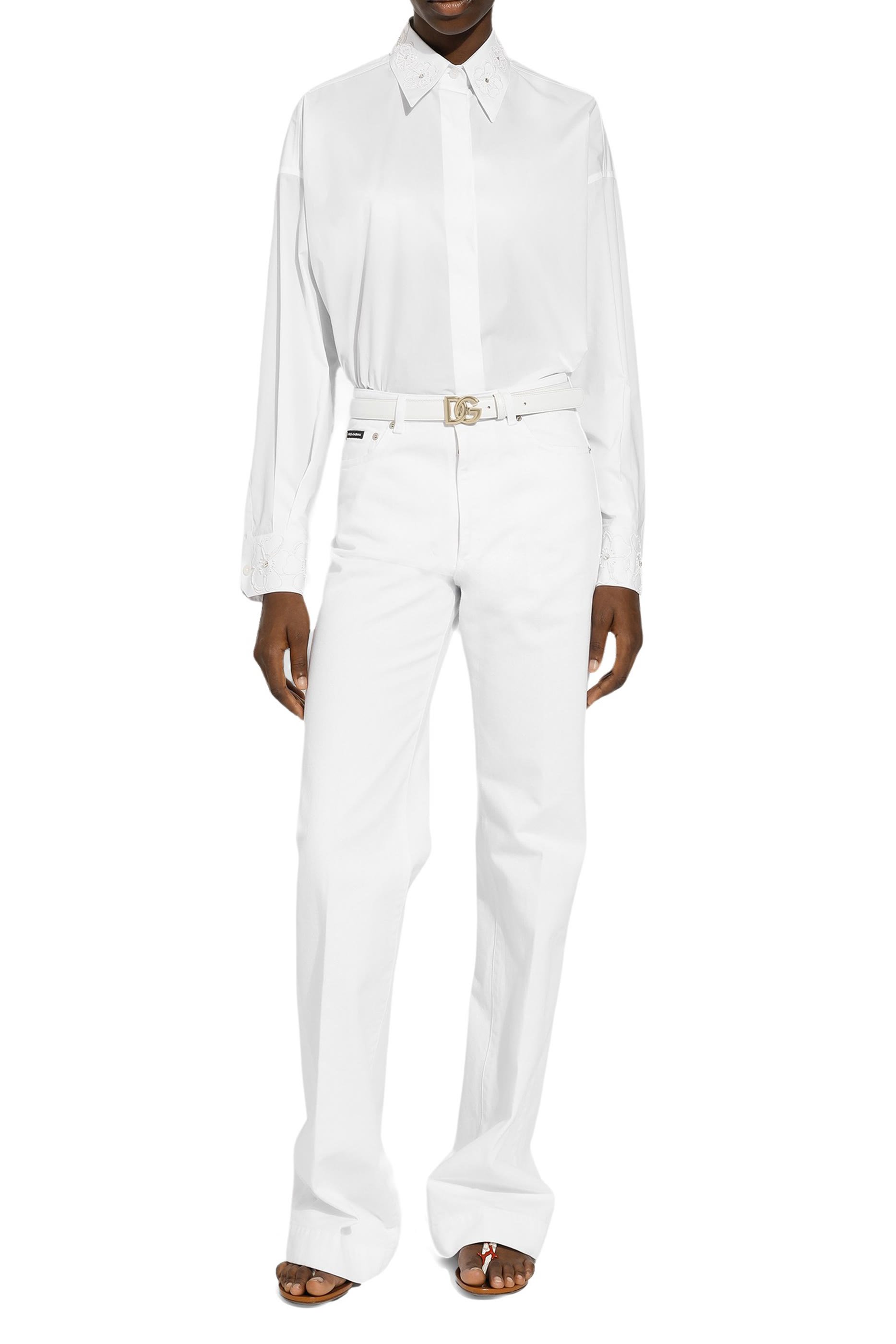 بنطال جينز بقصة واسعة دنيم